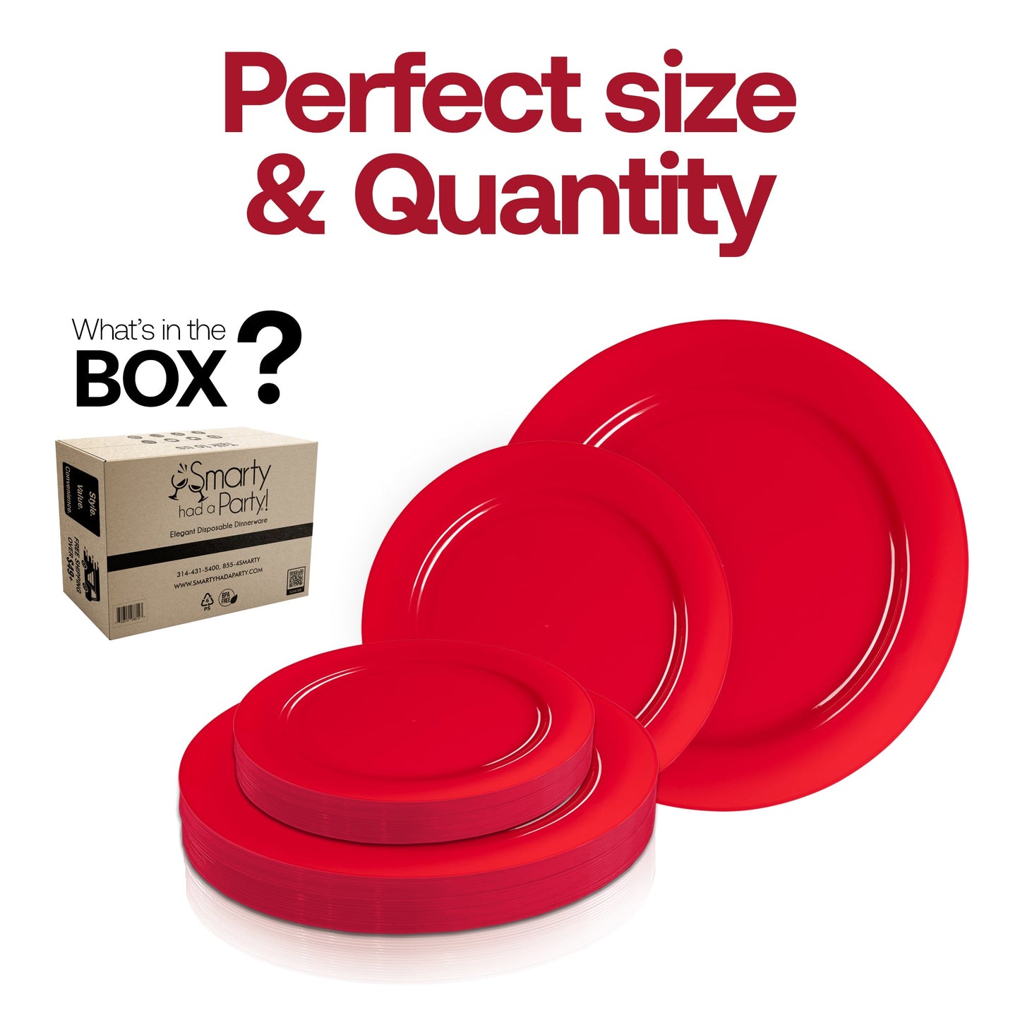 10.25-inch round disposable plastic dinner plate in solid red