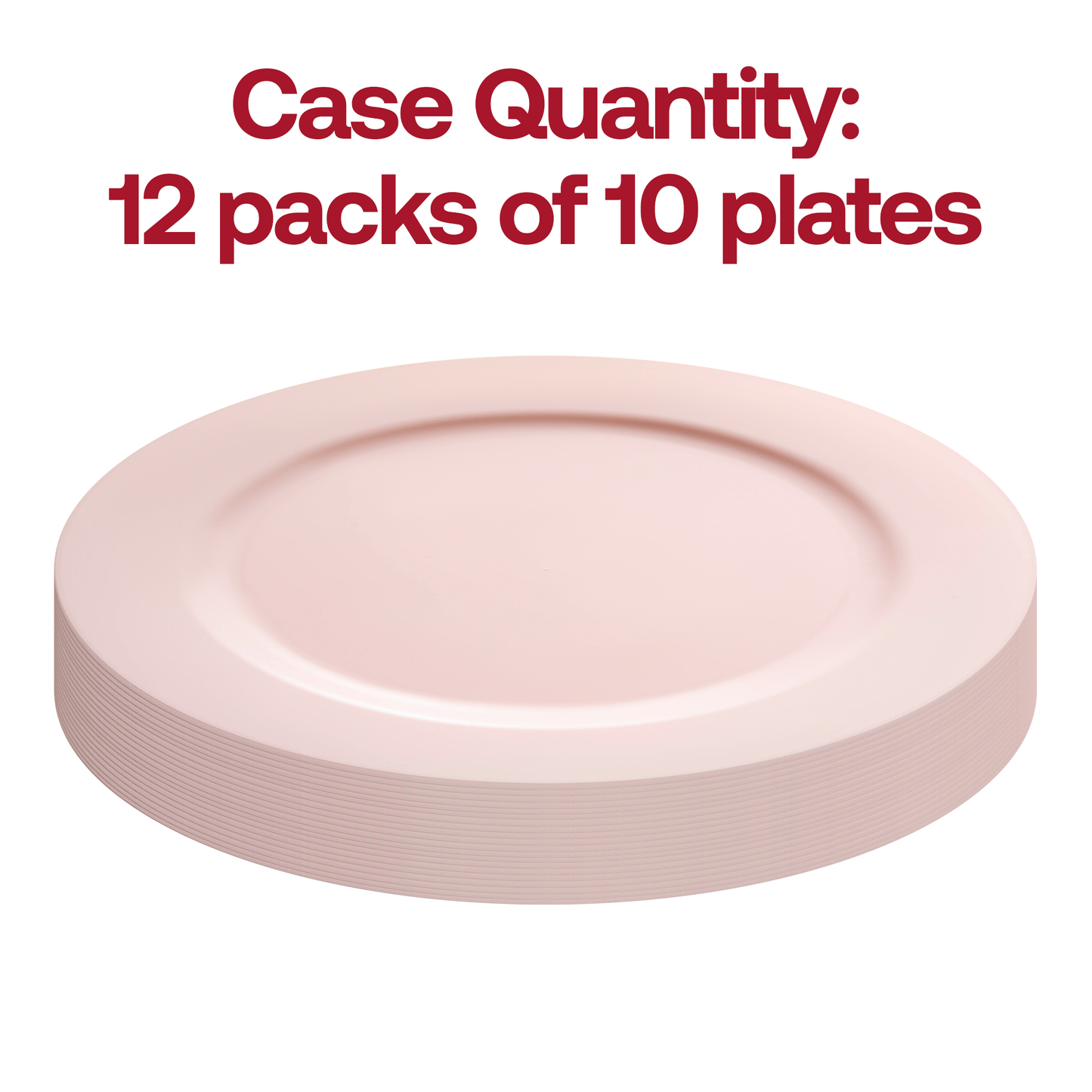 120-count pack of matte pink round plastic appetizer plates, 7.5 inches, perfect for elegant party serving