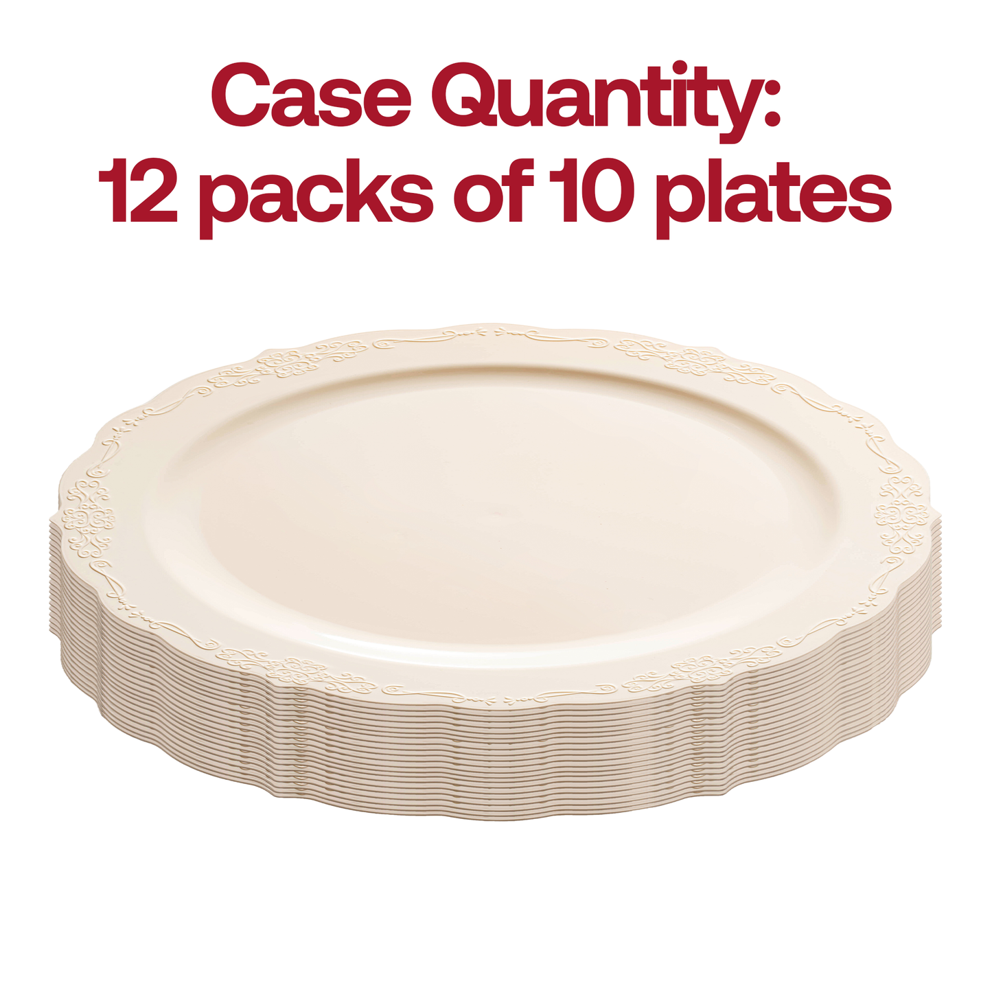 120-pack of ivory disposable plastic salad plates, 7.5-inch size
