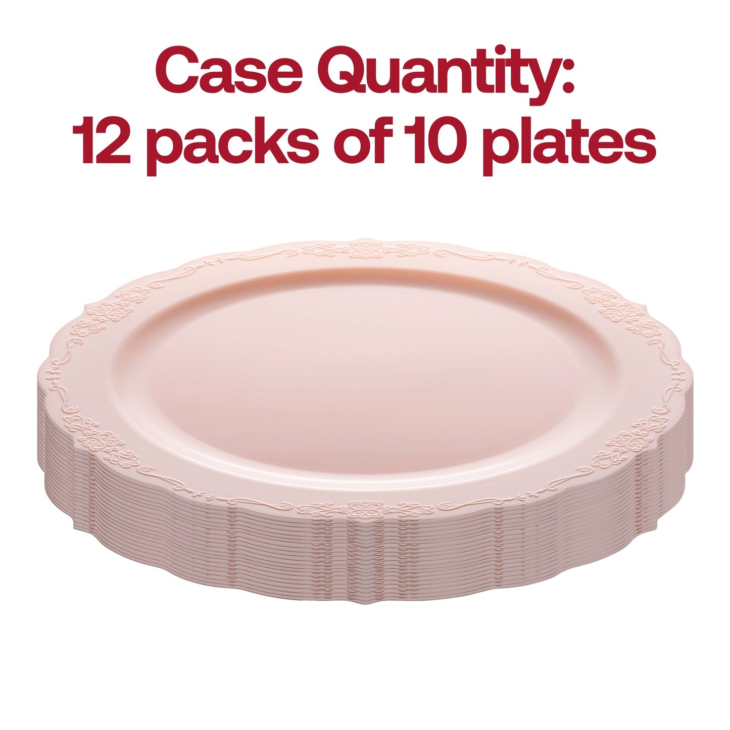 120-pack of pink disposable plastic salad plates, 7.5-inch size