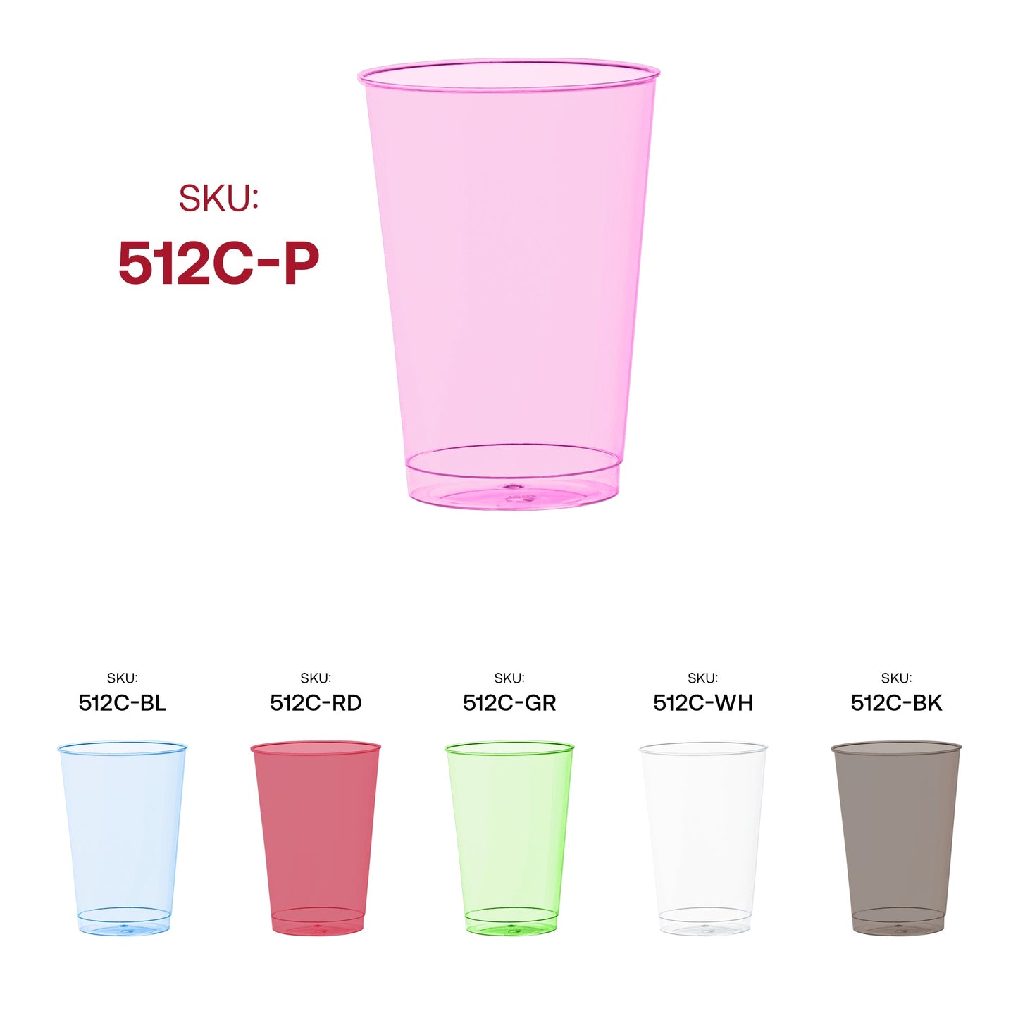 12 oz. capacity with standard 3.5" height and 3" diameter—these pink cups suit most drink needs