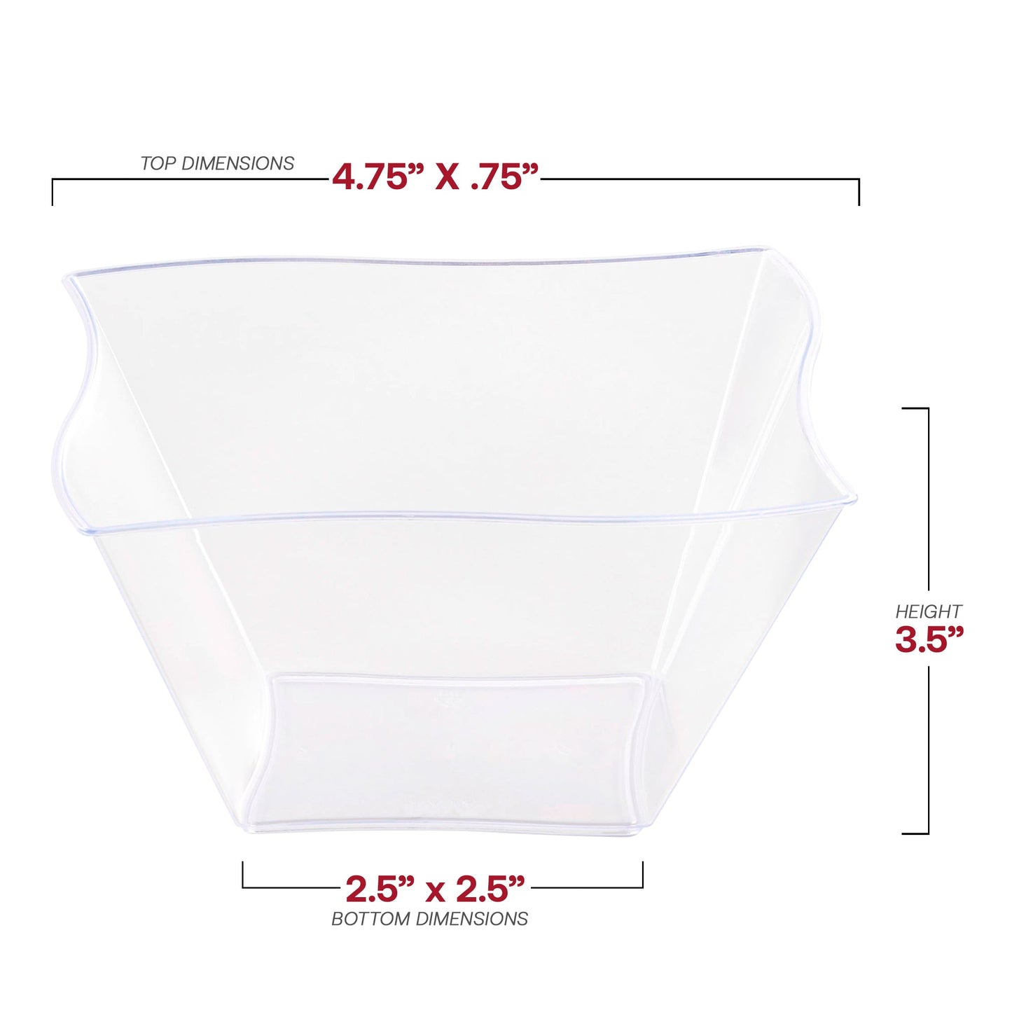 14 oz clear plastic soup bowls with a unique wave design, sturdy and disposable