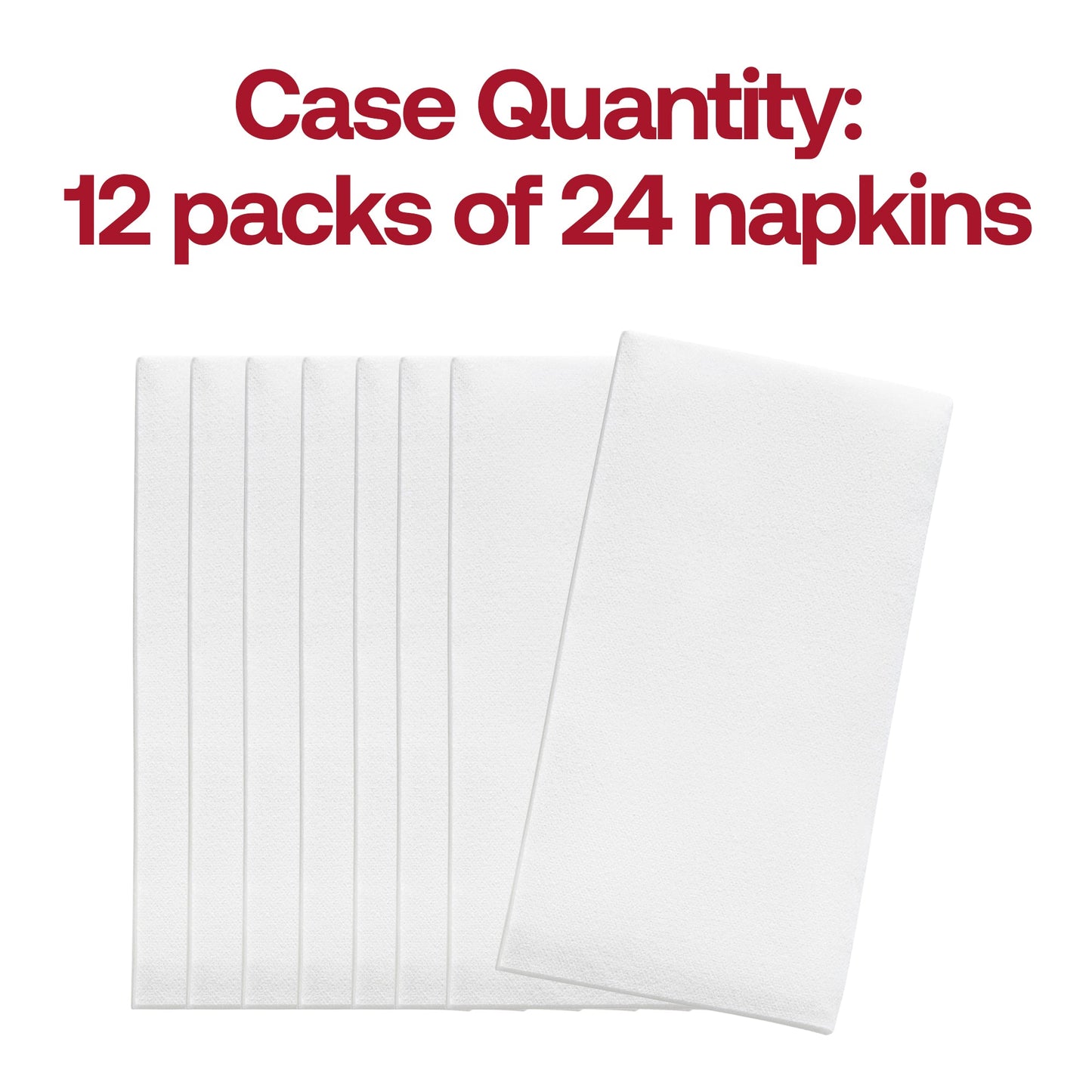 288-pack of disposable white premium buffet napkins, featuring a cloth-like feel, 15.8 x 15.8 inches unfolded.