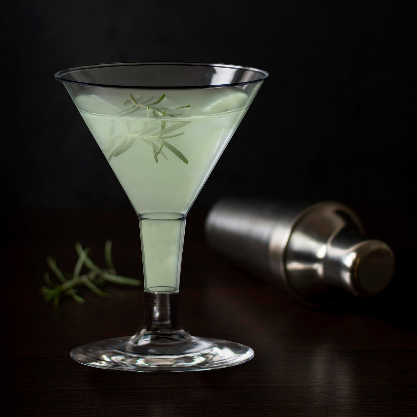 2 oz. Clear Plastic Mini Martini Shot Glasses crafted for convenience and style, ideal for any food service occasion