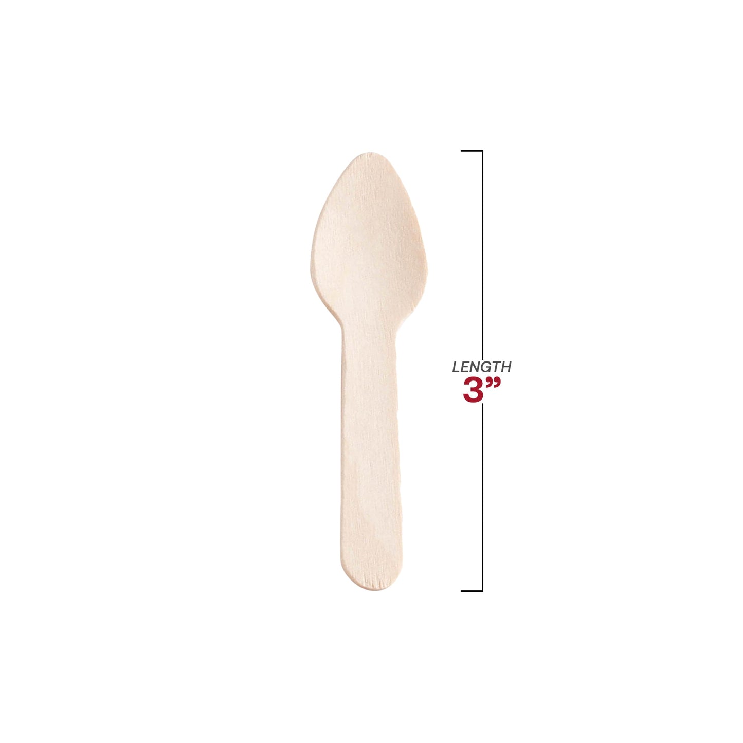 3-inch eco-friendly birch mini dessert spoons, perfect for yogurt, parfaits, sorbets, and appetizers