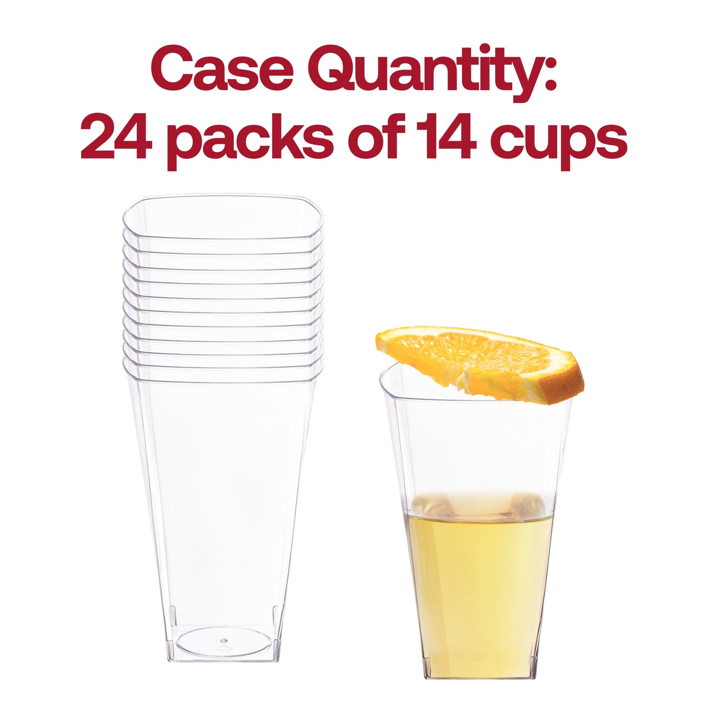 336-pack of 10 oz clear square disposable plastic cups, perfect for serving water, juice, or cocktails at any occasion