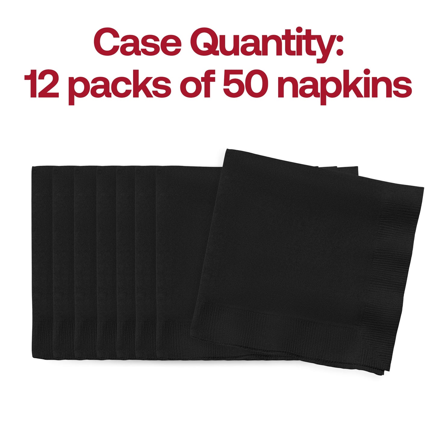 600-pack black velvet cocktail napkins, disposable and absorbent, 10 x 10 inches when unfolded
