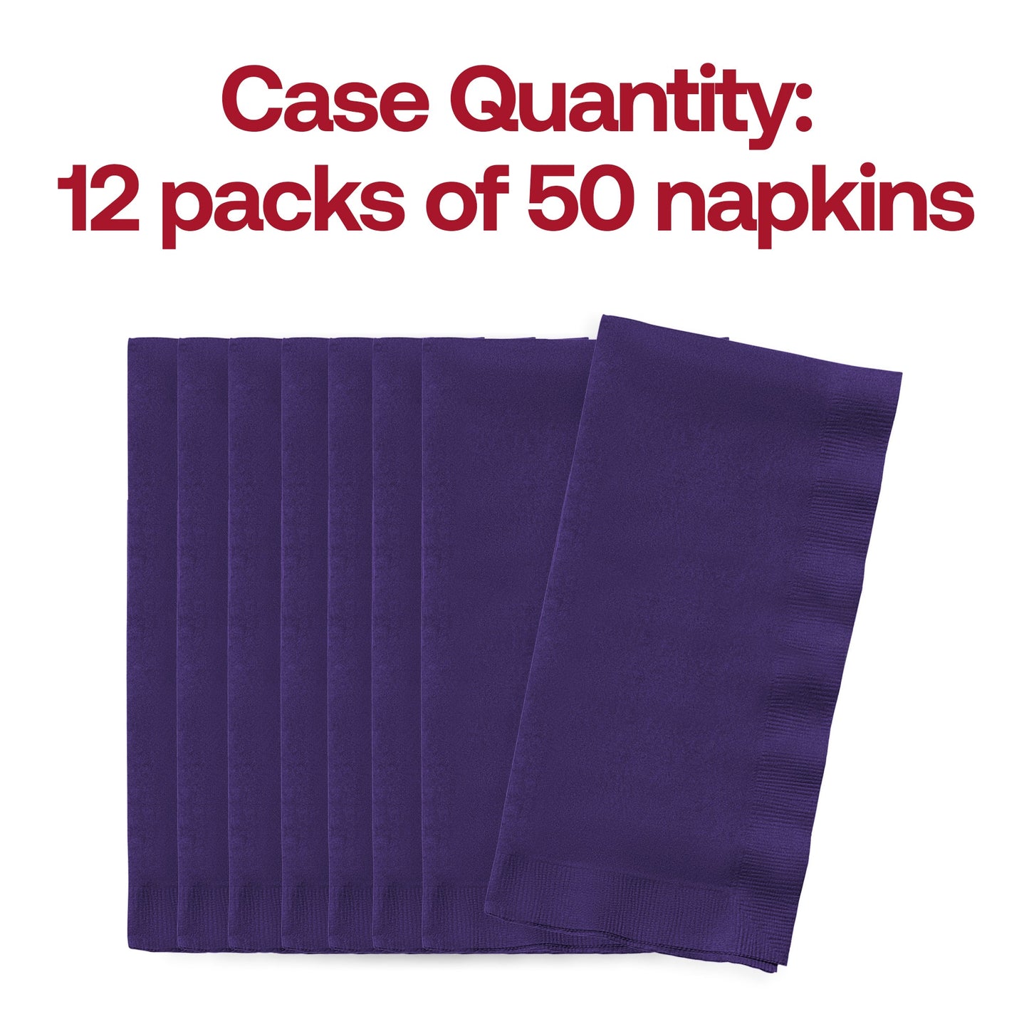 600-pack of disposable purple dinner napkins, 16 x 16 inches unfolded, great for parties, banquets, or catering.