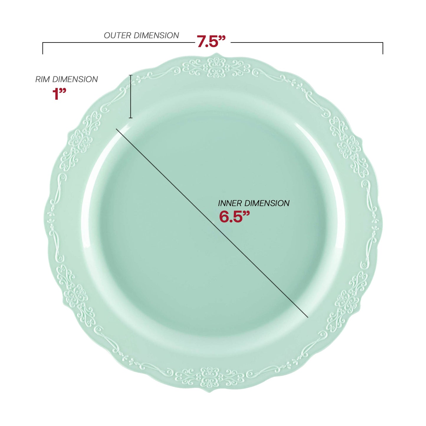 7-inch round appetizer plate in turquoise, perfect for presenting small bites or appetizers