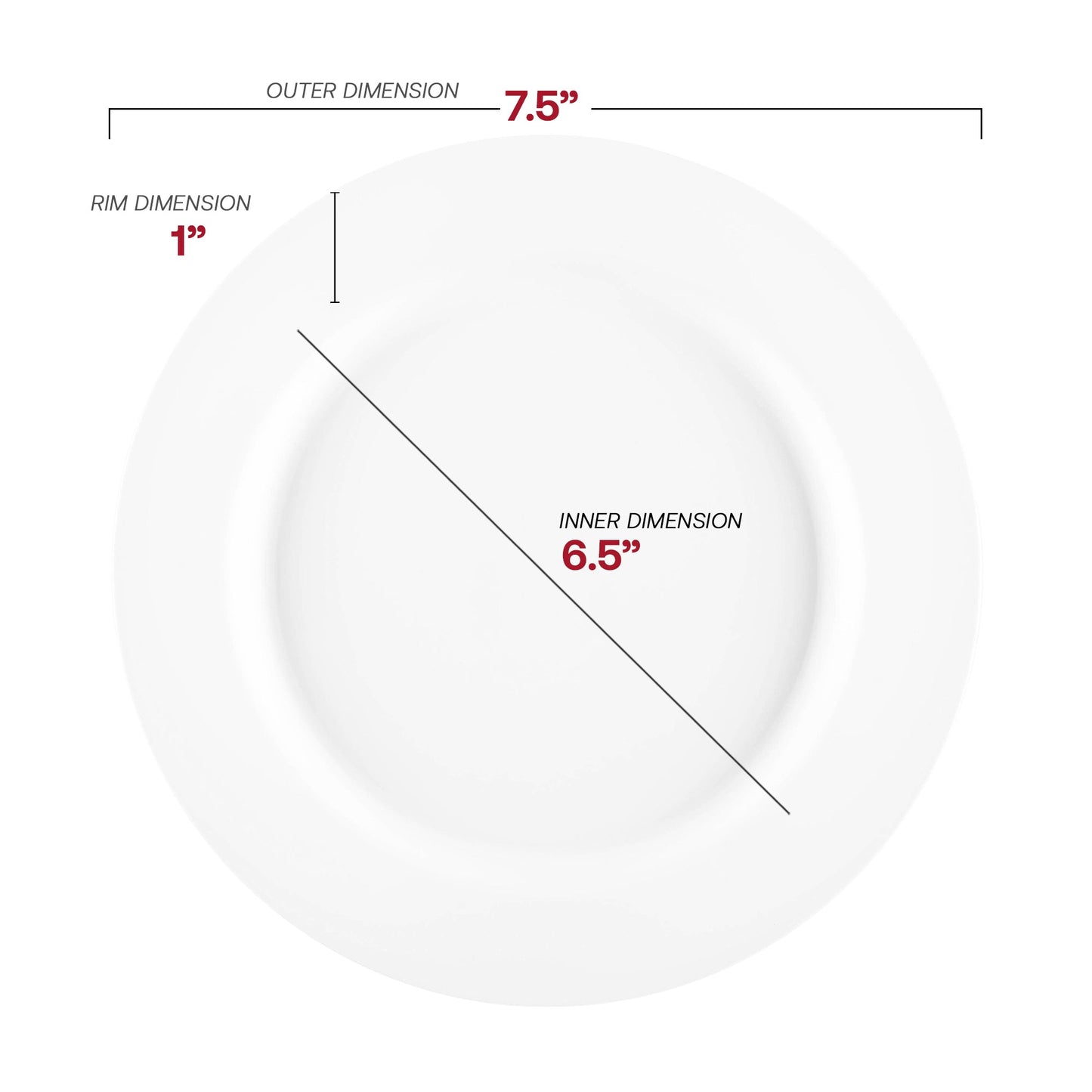 7.5-inch matte milk white salad or appetizer plate, great for serving desserts, starters, or side dishes