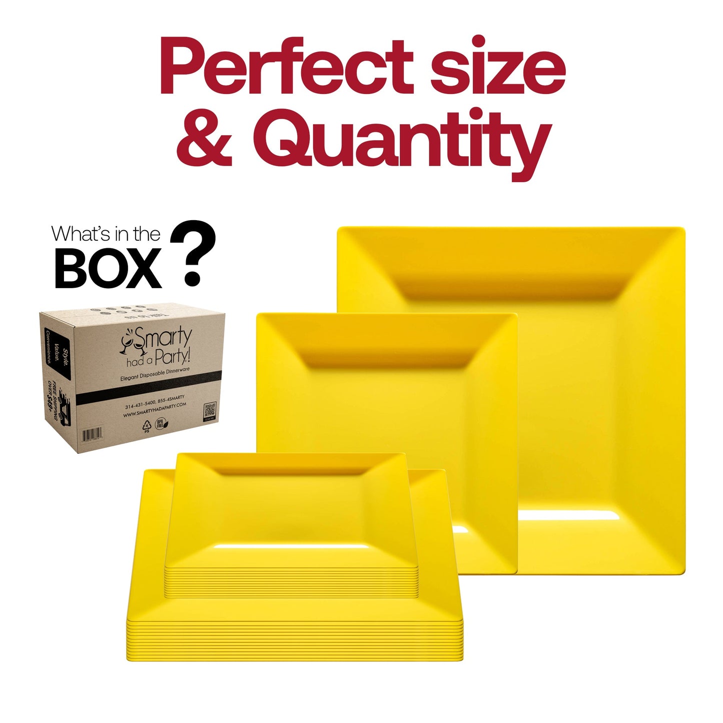 9.5-inch square dinner plate in yellow, perfect for serving main courses with a bold, vibrant look