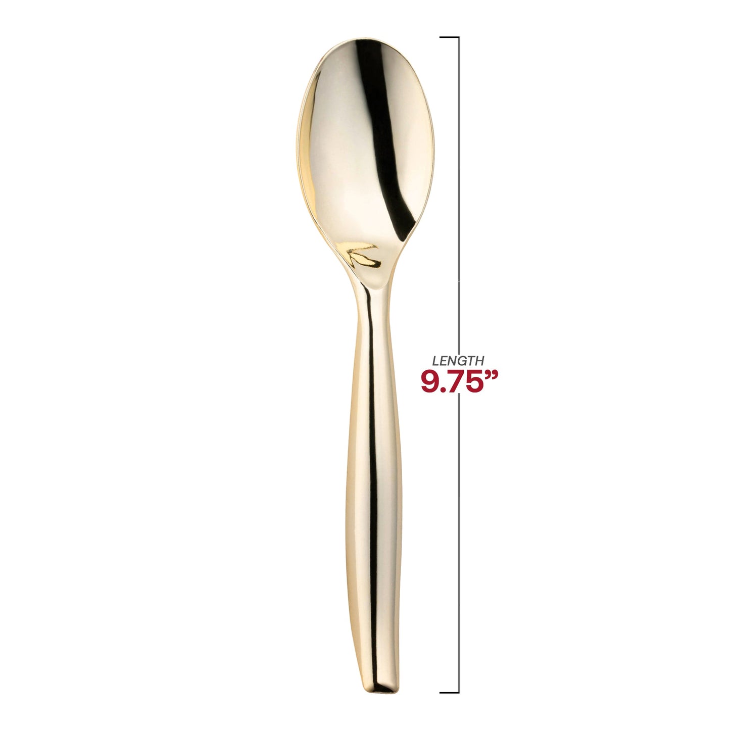 9.75-inch disposable gold plastic serving spoons, perfect for events, buffets, and easy post-party cleanup, pack of 60.