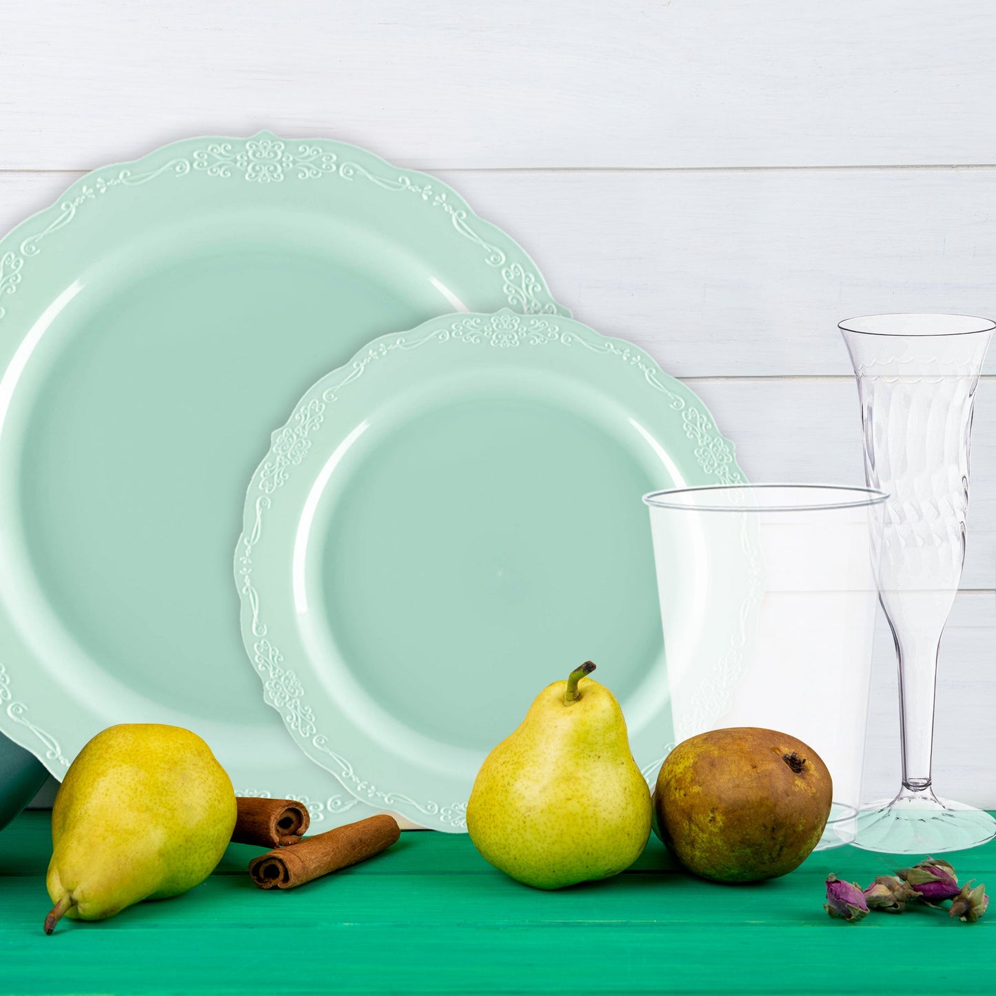 Add timeless elegance to brunches using The Breakfast At Tiffany’s Package’s Tiffany-blue and silver tableware