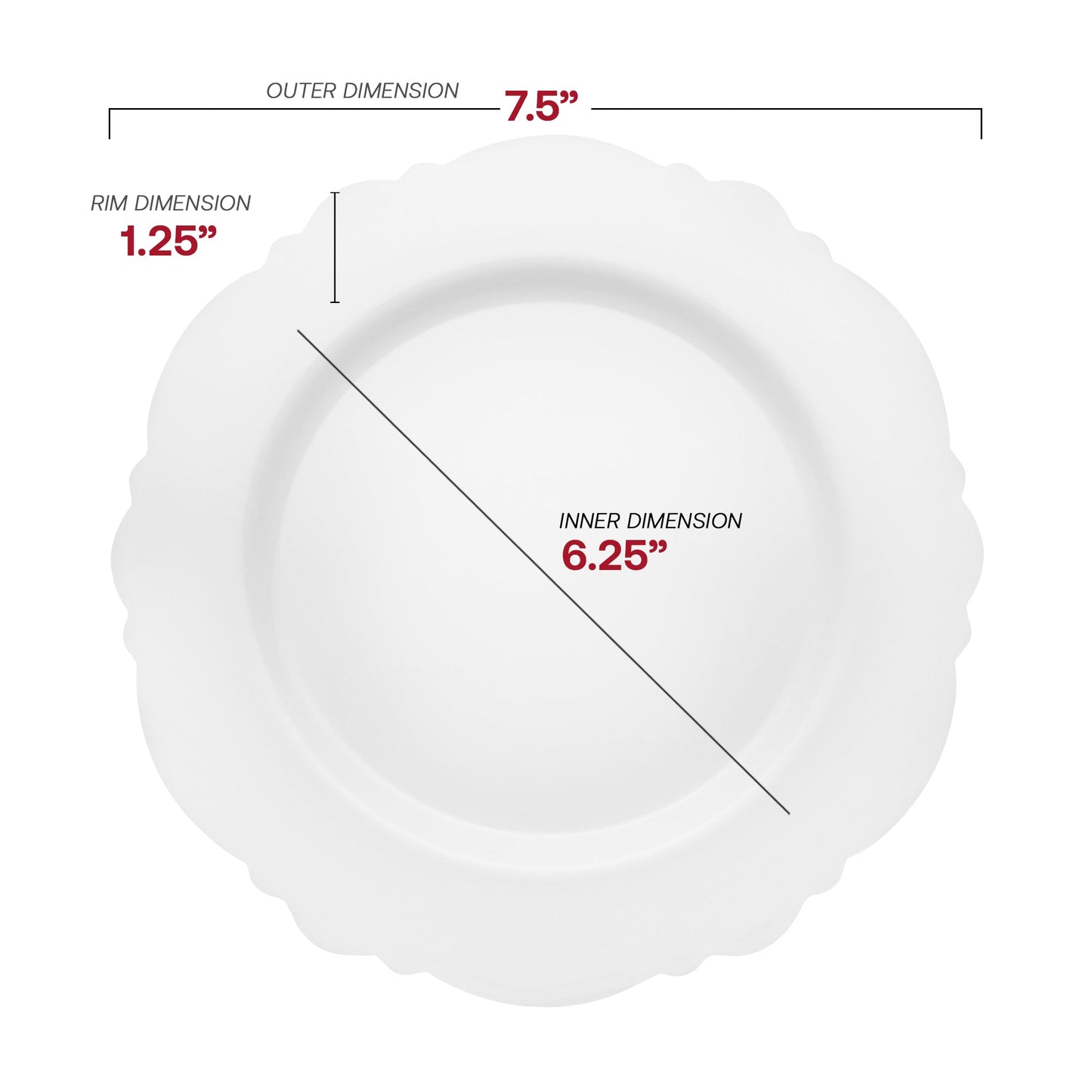 Appetizer Plate - 7.5" Perfect for Serving Small Bites