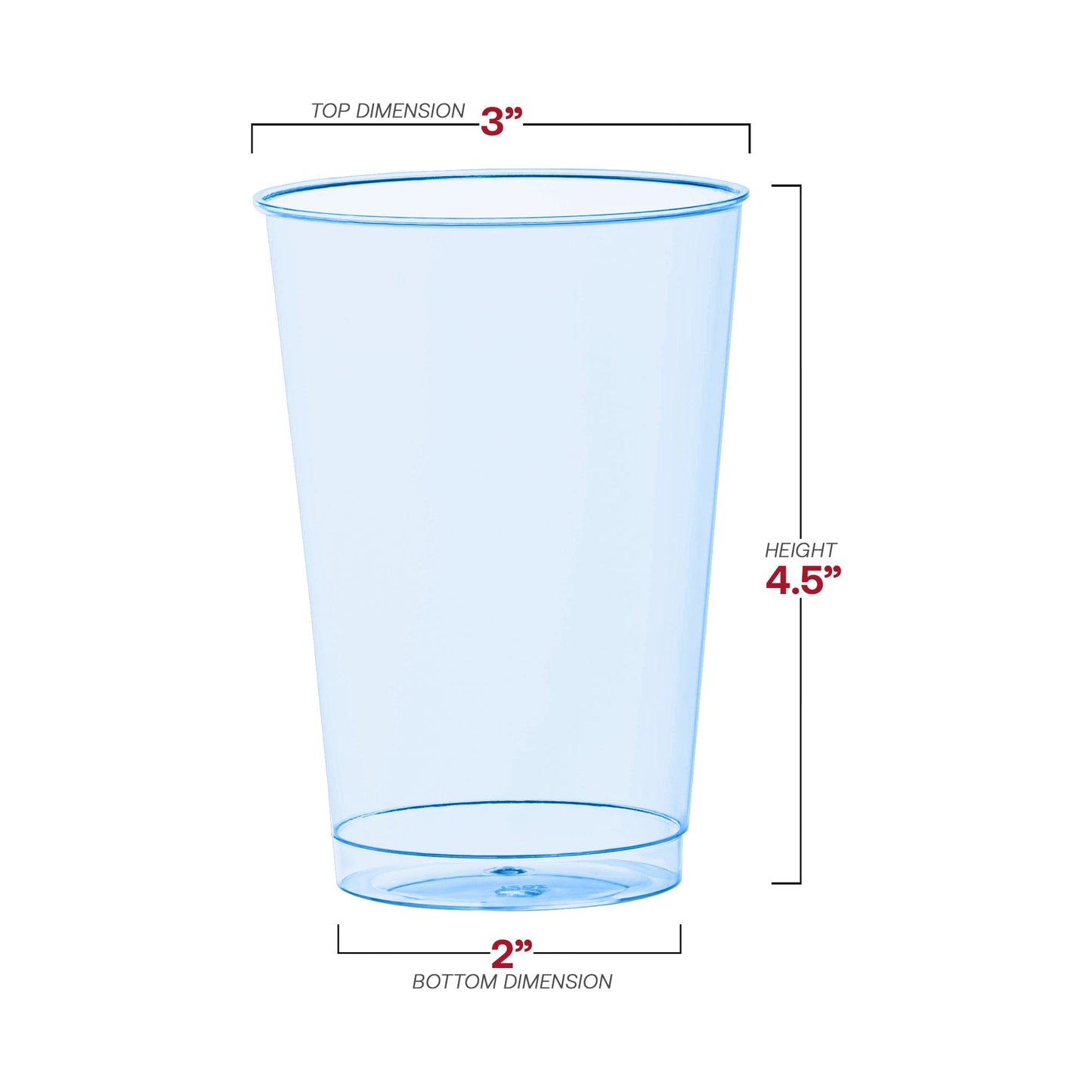 BPA-free clear blue plastic cups ensure safer use for guests at large or small events