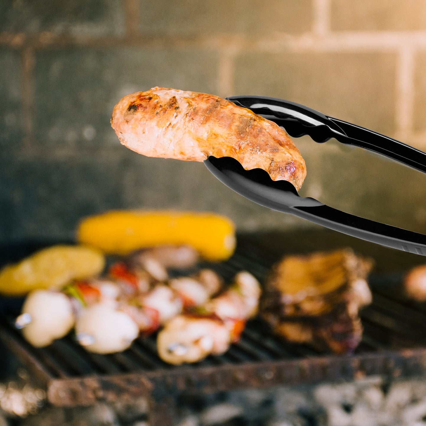 Black Serving Tongs were used to serve bread and salad at a formal dinner.