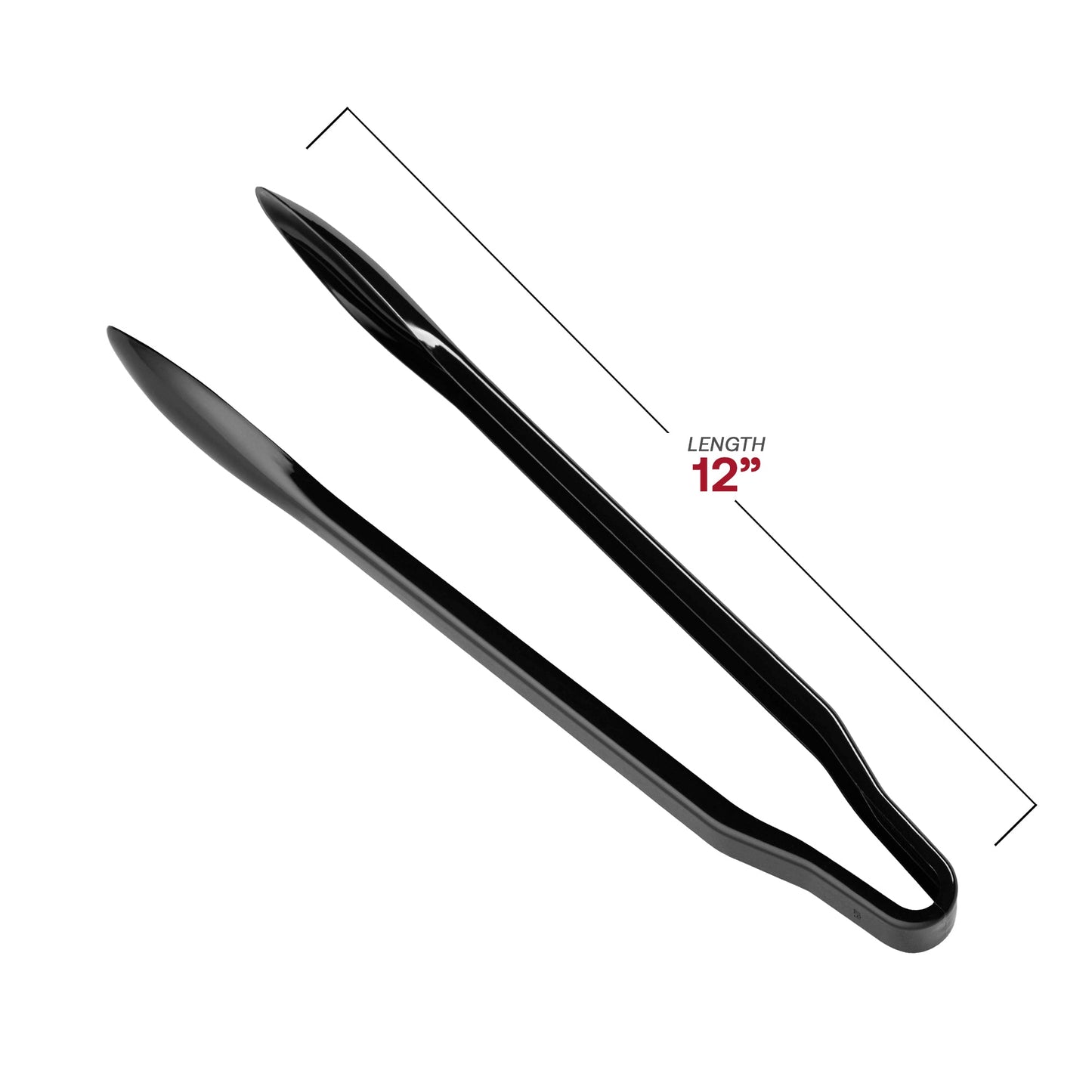 Black disposable plastic serving tongs, BPA-free for safe and convenient use at parties and gatherings
