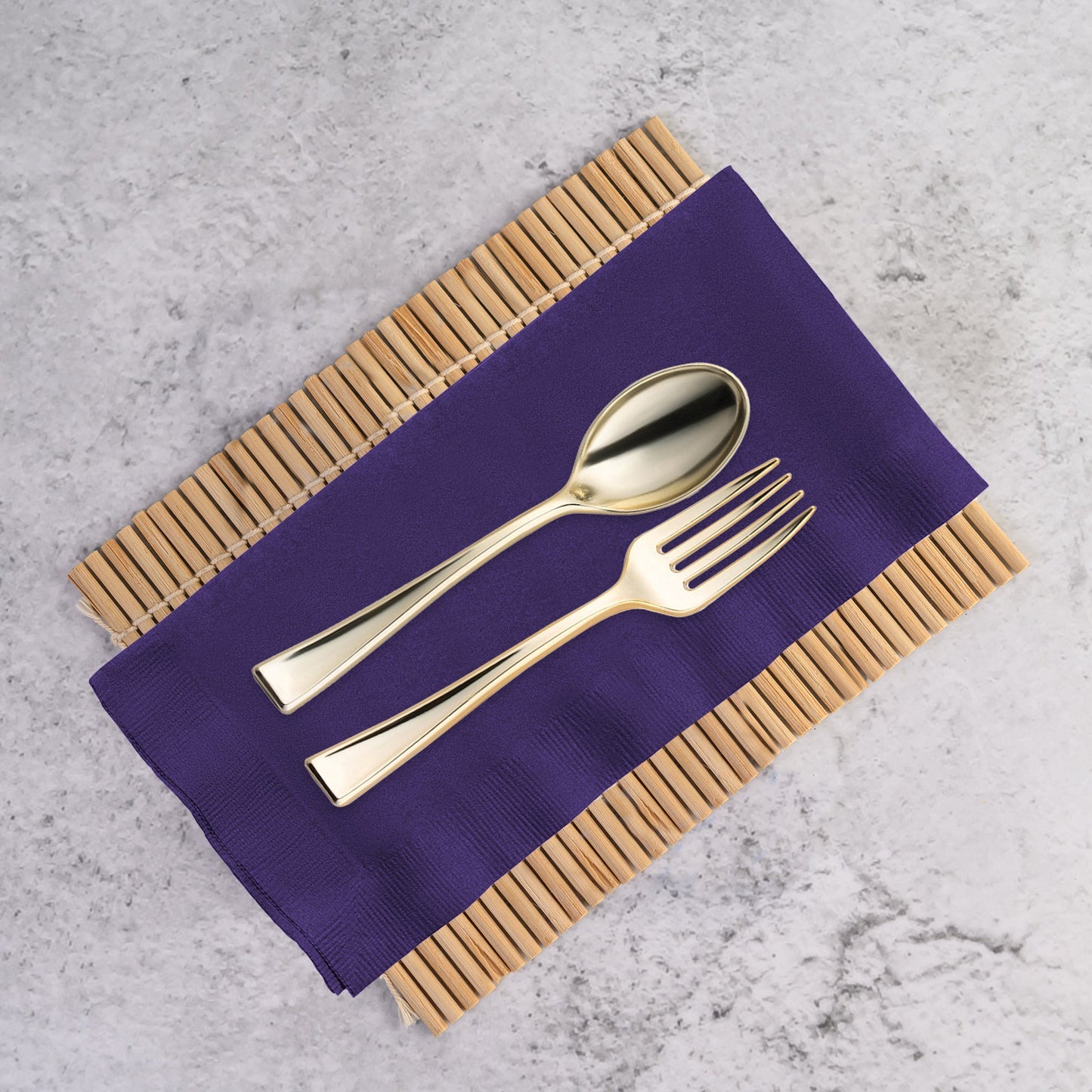 Bold purple paper dinner napkin perfect for celebrations and themed events, 16 x 16 inches, sold in 600 count.