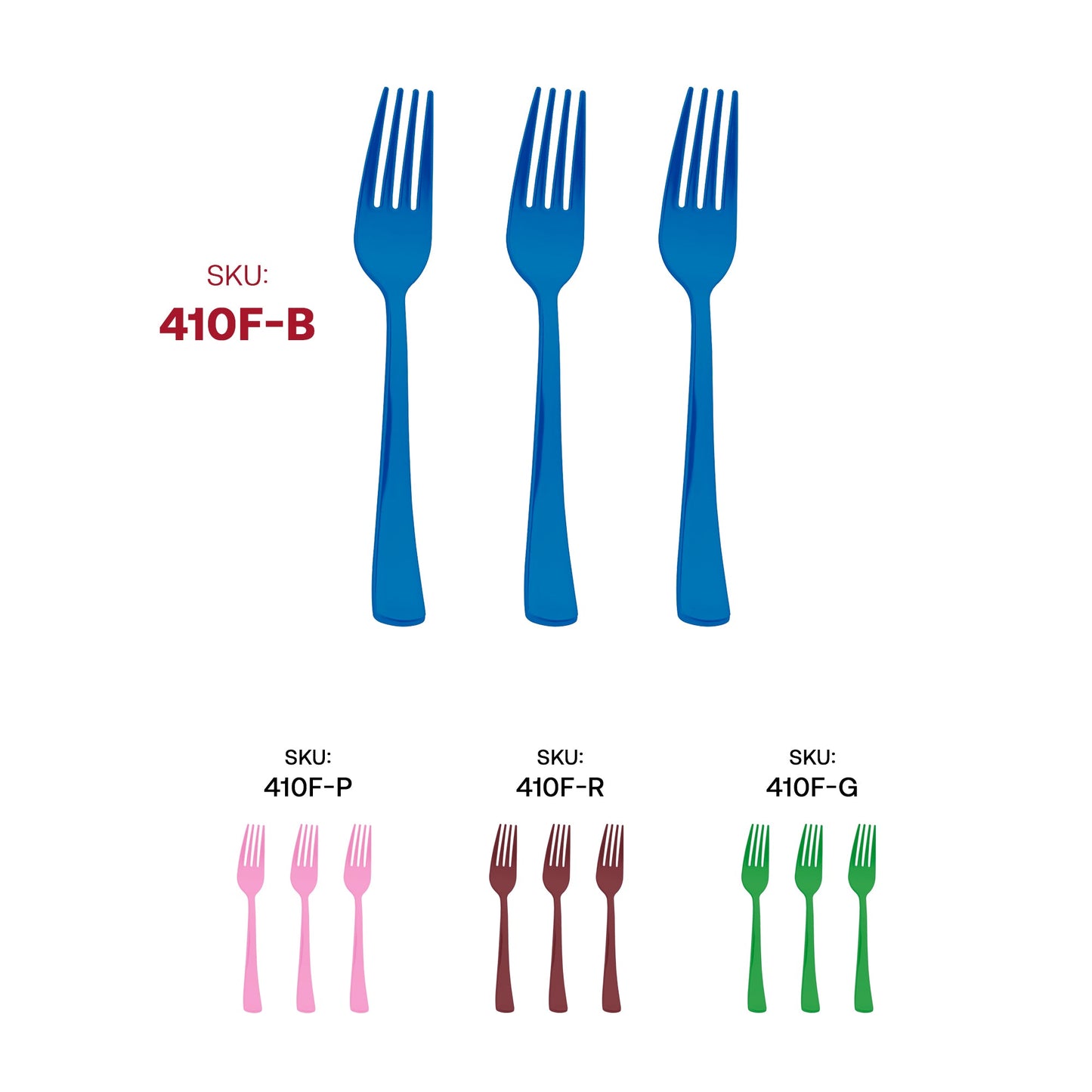 Bright blue forks made to deliver practical value and visual appeal