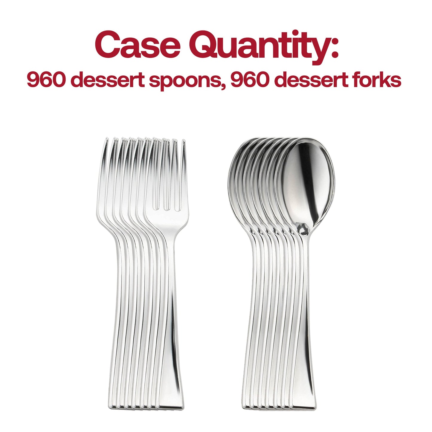 Bulk 960-pack silver mini flatware, 4-inch disposable plastic utensils for weddings, parties, and catering
