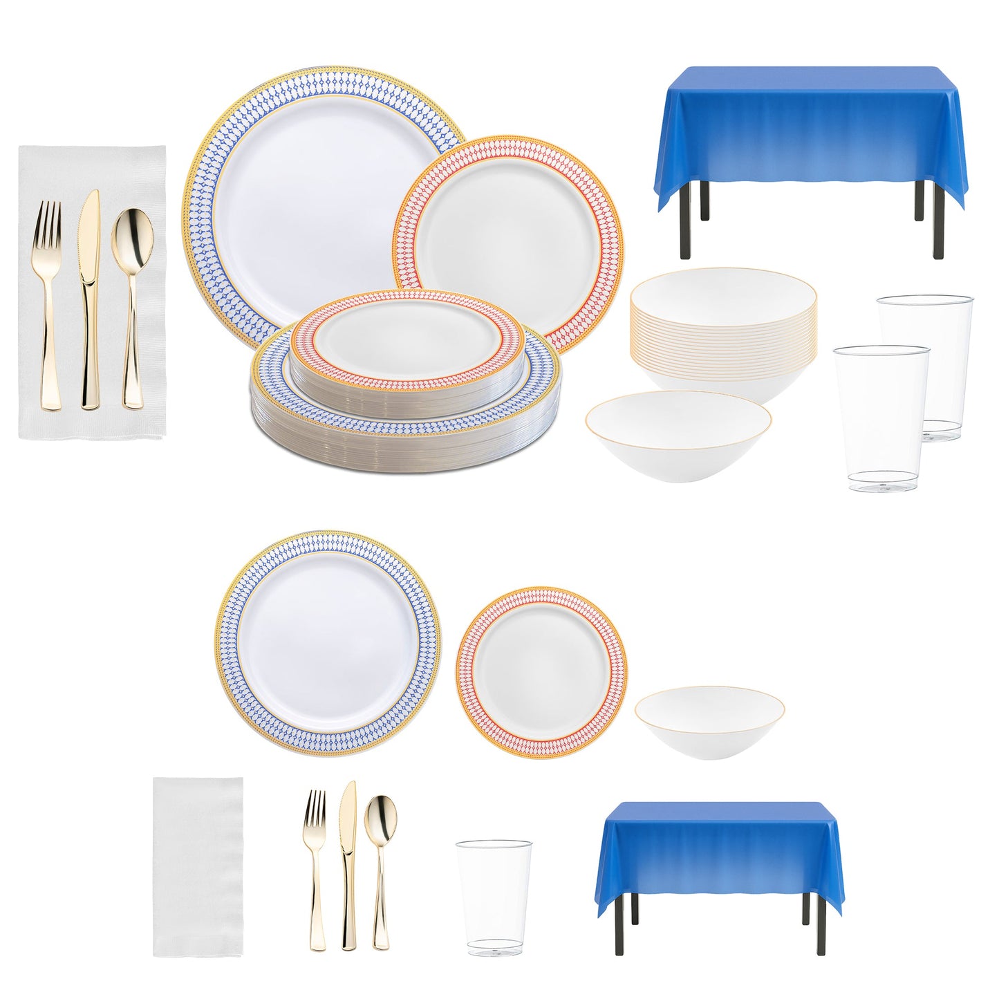 Celebrate freedom in style with the Land of Liberty Set featuring striking rimmed plates.
