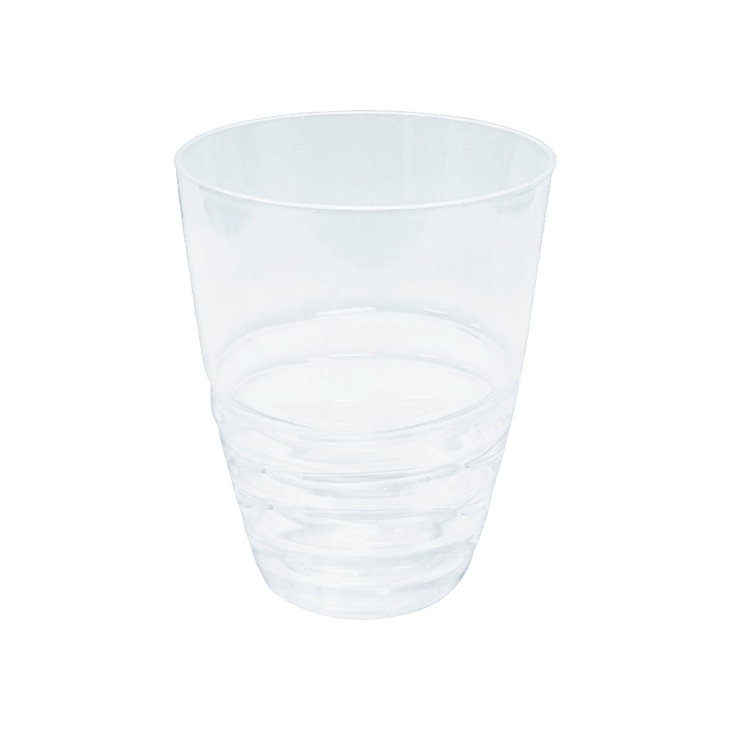 Clear Swirl Plastic Tumblers with 17 oz capacity add a modern twist to casual gatherings, cocktails, or upscale events