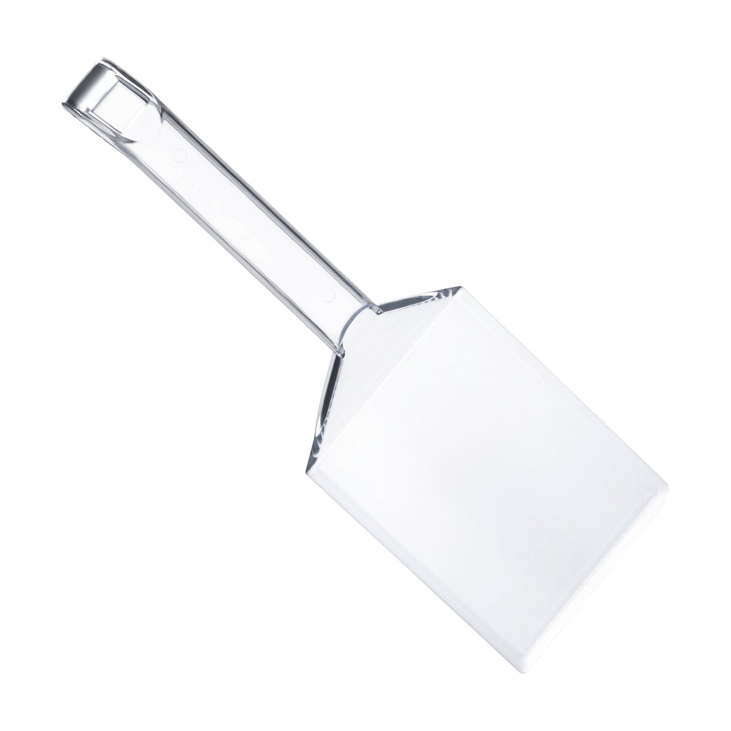 Clear disposable plastic large serving spatula, 10.5 inches long, ideal for serving lasagna, casseroles, and more