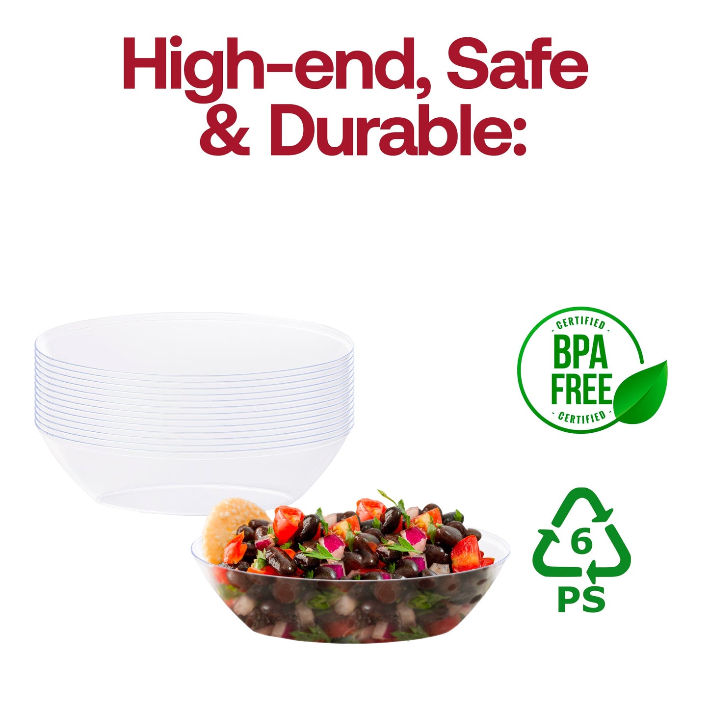 Clear oval serving bowl with outer dimensions of 11.25 inches by 7.25 inches and height of 3.25 inches, designed for large servings