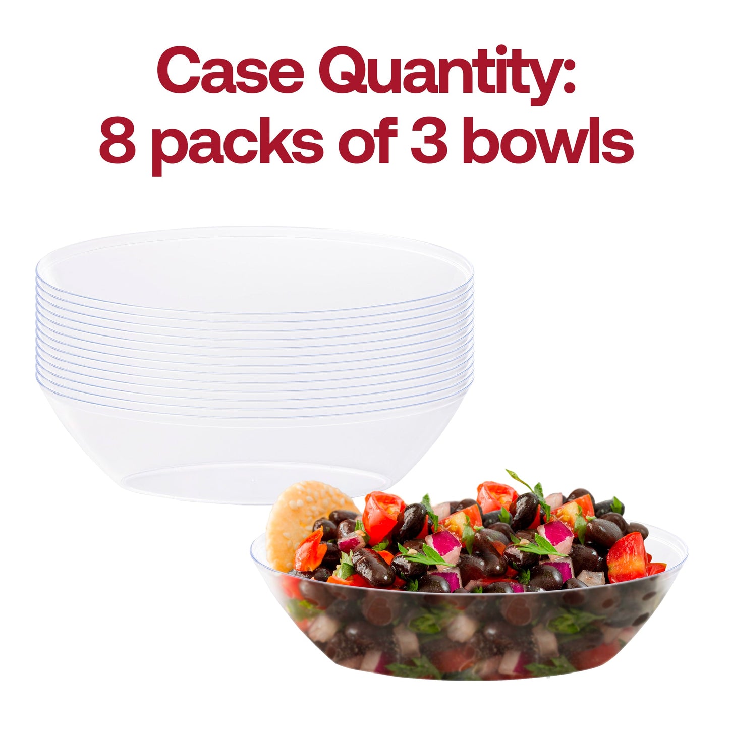 Clear plastic oval serving bowl made from BPA-free material, safe for food handling and perfect for disposable use