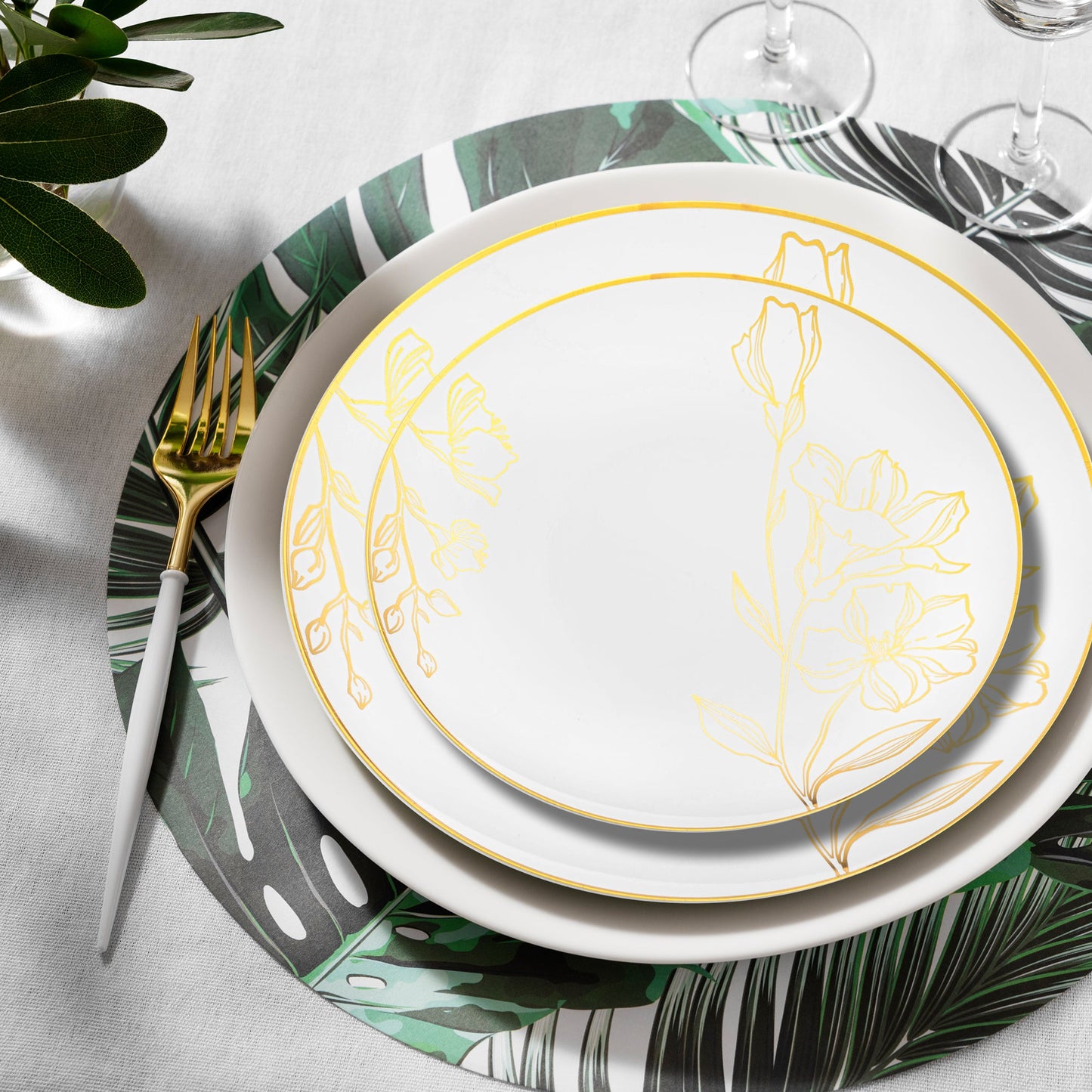 Complete Set: 120 Dinner Plates and 120 Salad Plates for Larger Events