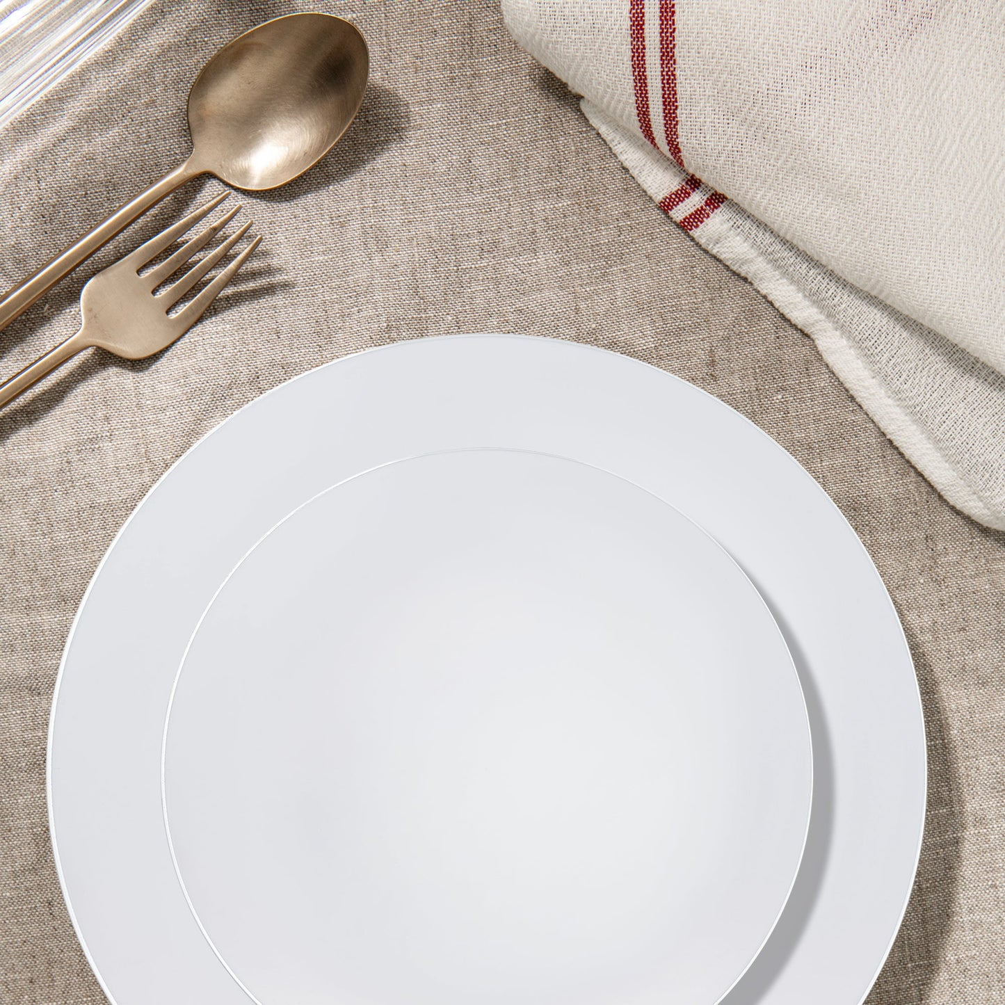 Complete Set of 120 Dinner and 120 Salad Plates, Ideal for Large Events