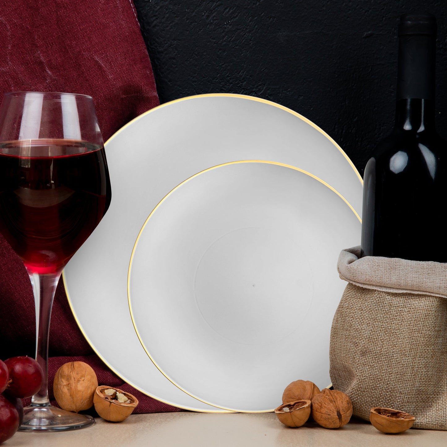 Complete Set with 120 Dinner Plates and 120 Salad Plates, Perfect for Larger Gatherings