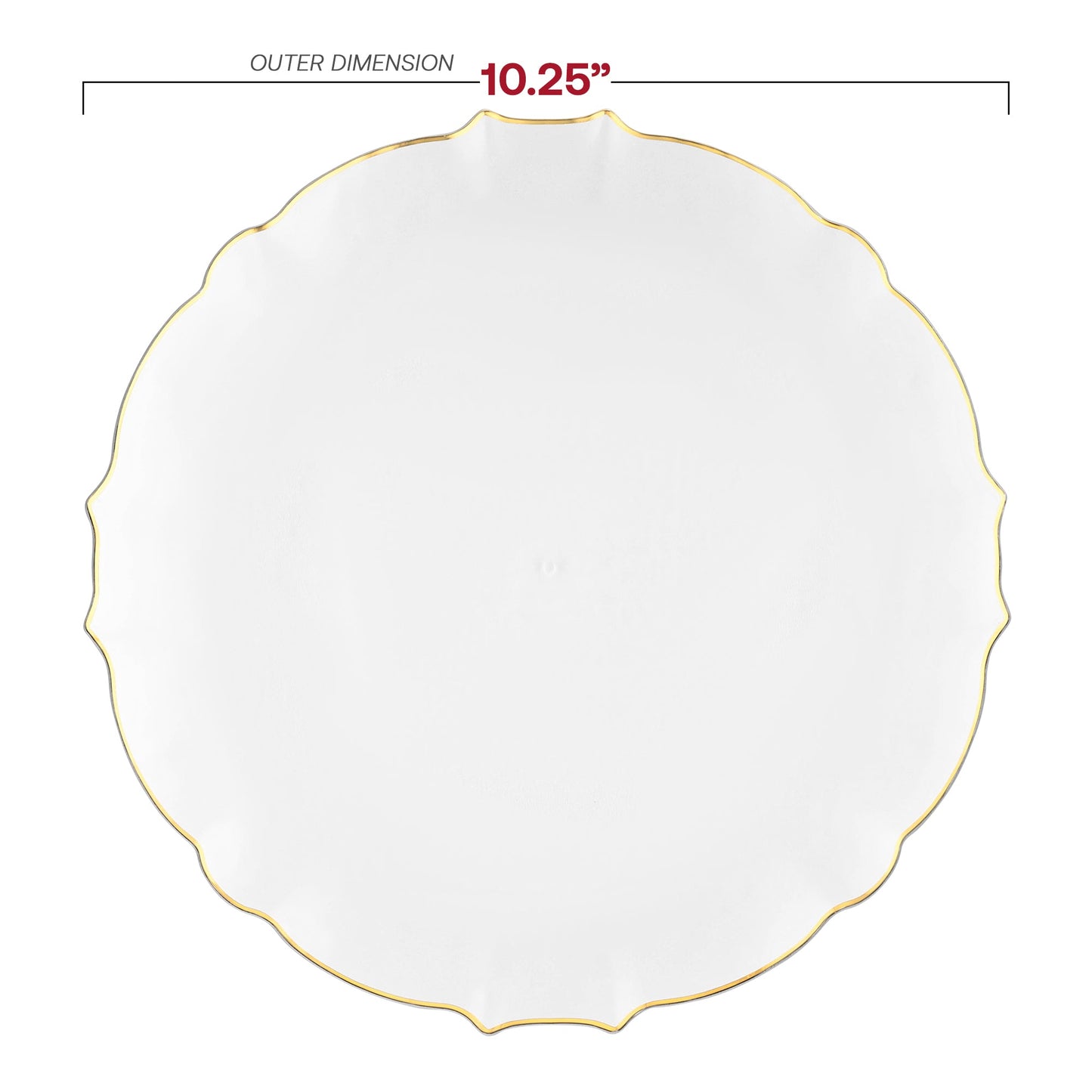 Designed from BPA-free and recyclable plastic, the Clear Gold Rim Lotus Set offers a sustainable yet luxurious choice