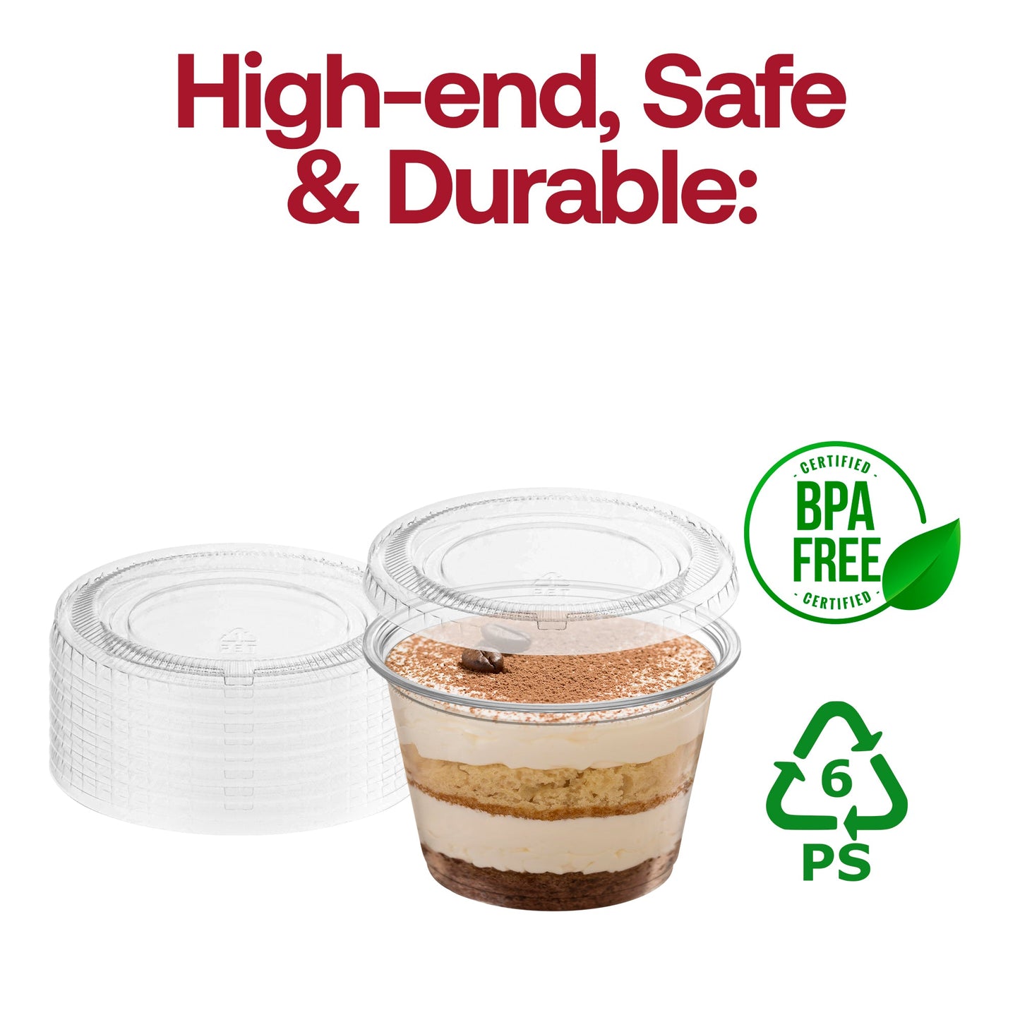 Disposable portion containers with lids for easy storage and hygienic serving