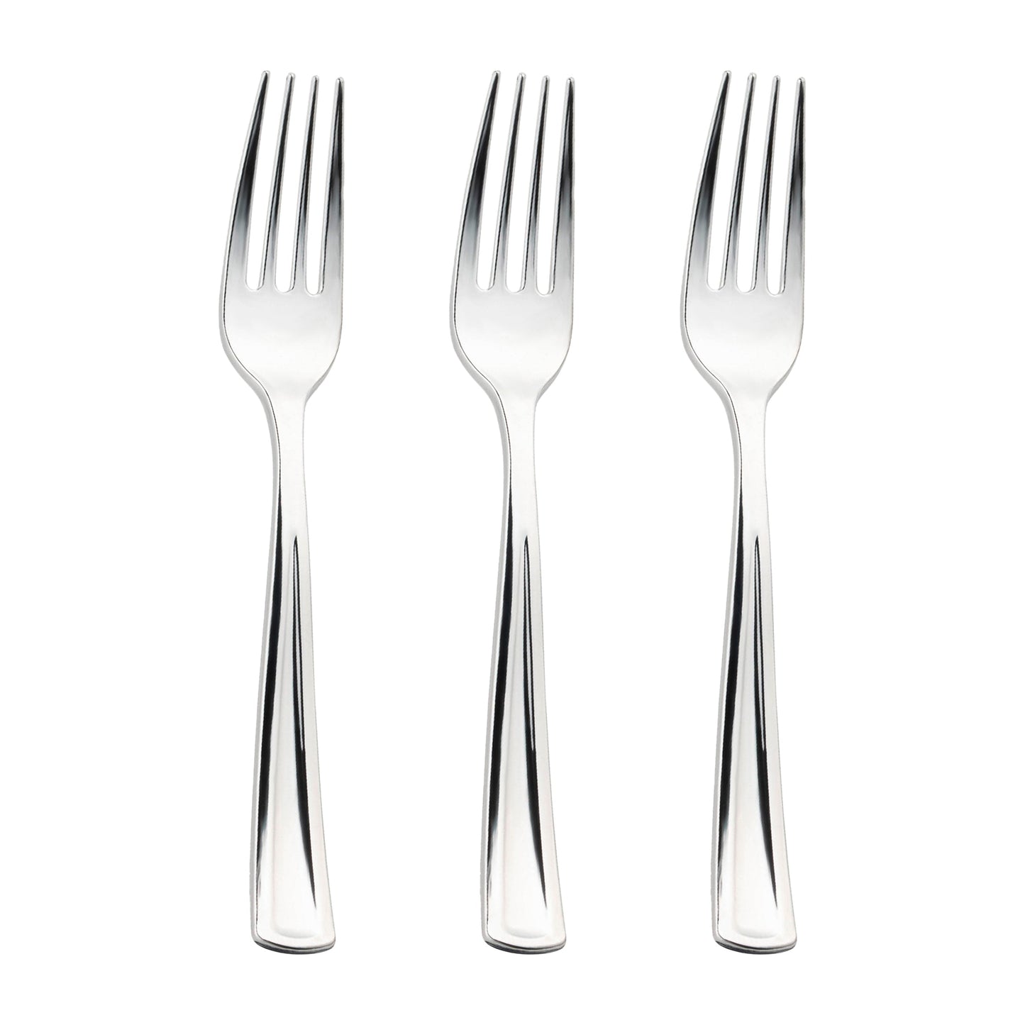 Disposable silver plastic forks, 7.25 inches, pack of 600, ideal for catering, weddings, and parties