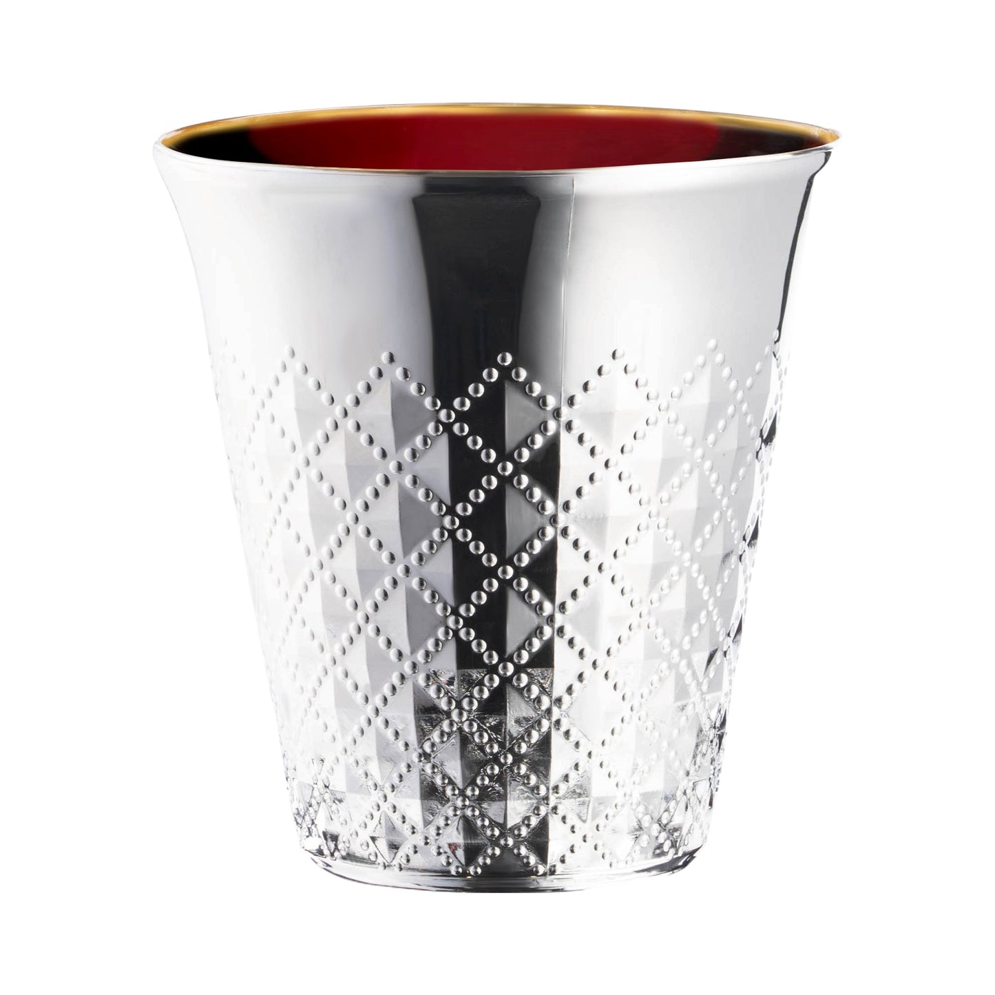 Durable metallic silver plastic Kiddush cups, round disposable design, 5 oz size