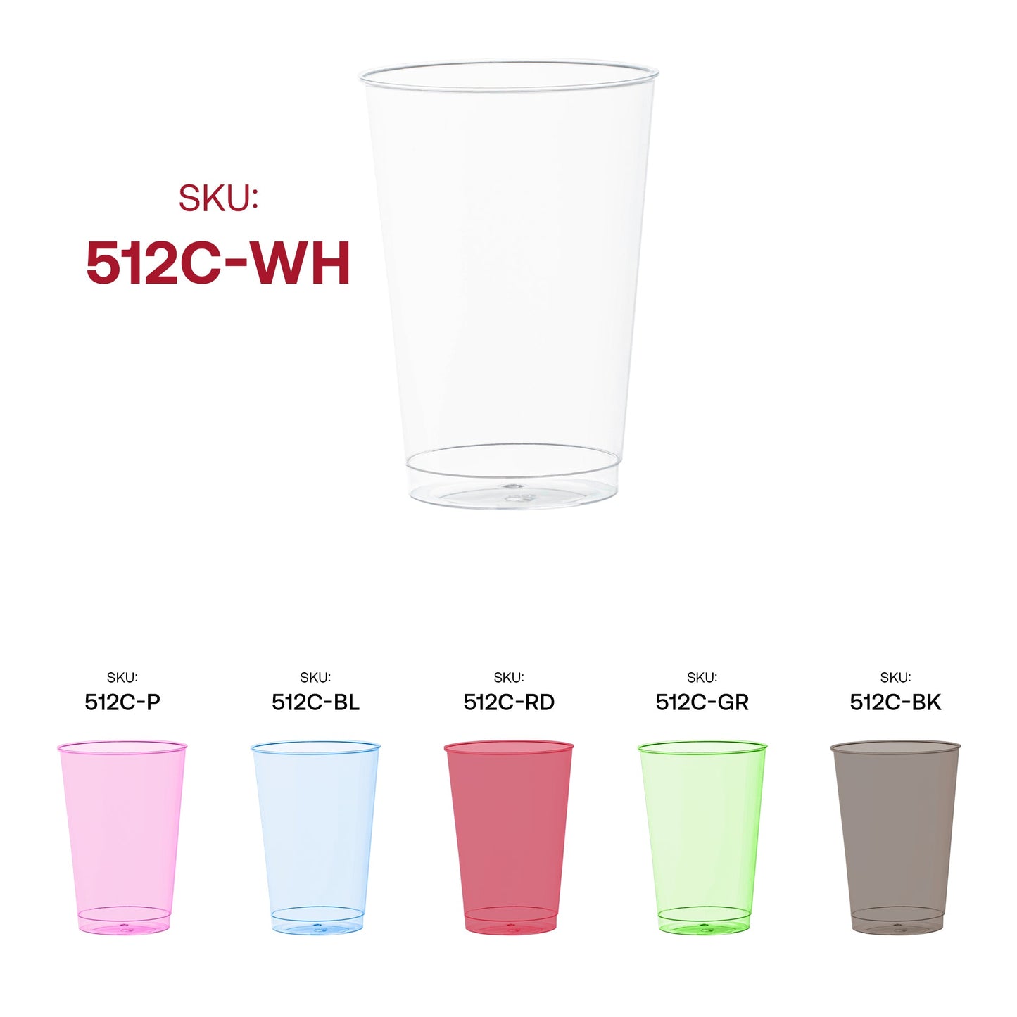 Durable plastic white cups for simple drink service, ideal for catering or home events