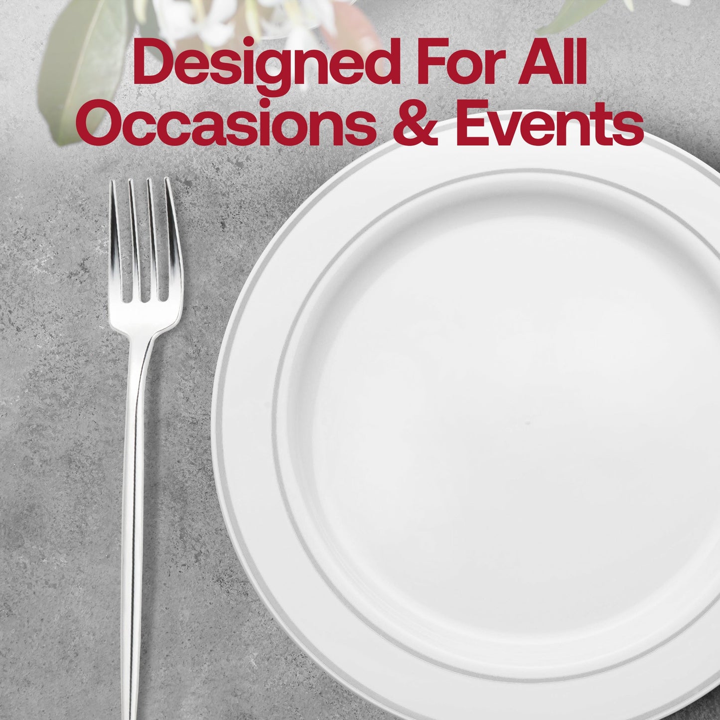 Elegant 8.4" shiny silver disposable dinner forks, case of 300, with a modern design perfect for upscale events