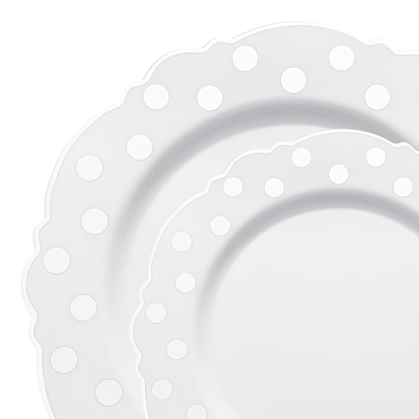 Elegant White Disposable Plates with Silver Dots for a Modern Touch