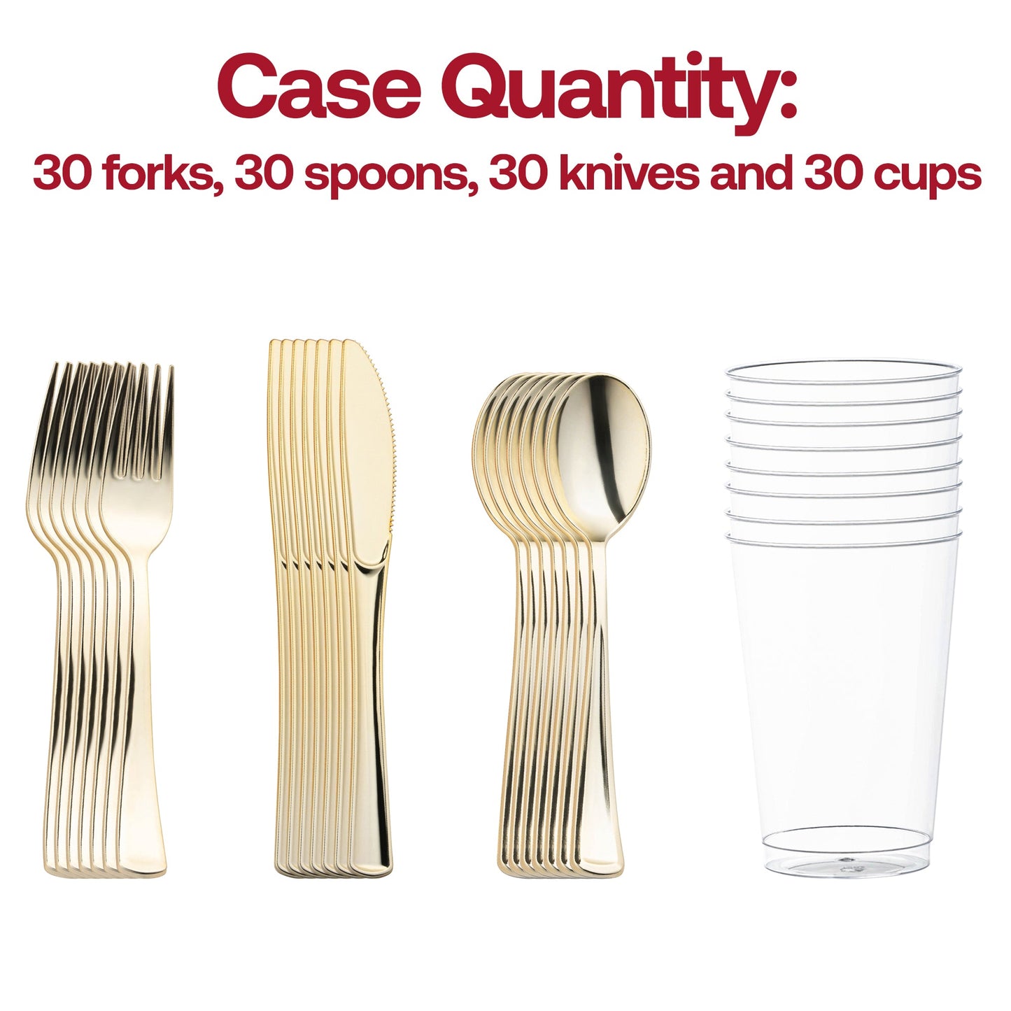 Enjoy peace of mind with BPA-free gold plastic for safe, single-use occasions