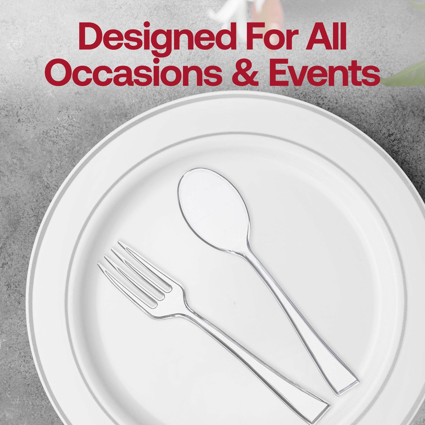 Fancy clear disposable plastic mini utensils, featuring a sleek and modern design, perfect for elegant gatherings