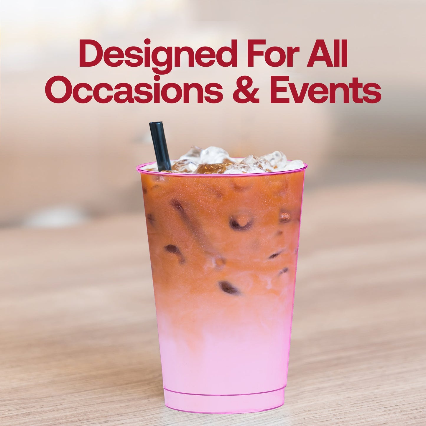 Great for event planners, pink disposable cups simplify drink service with a stylish touch