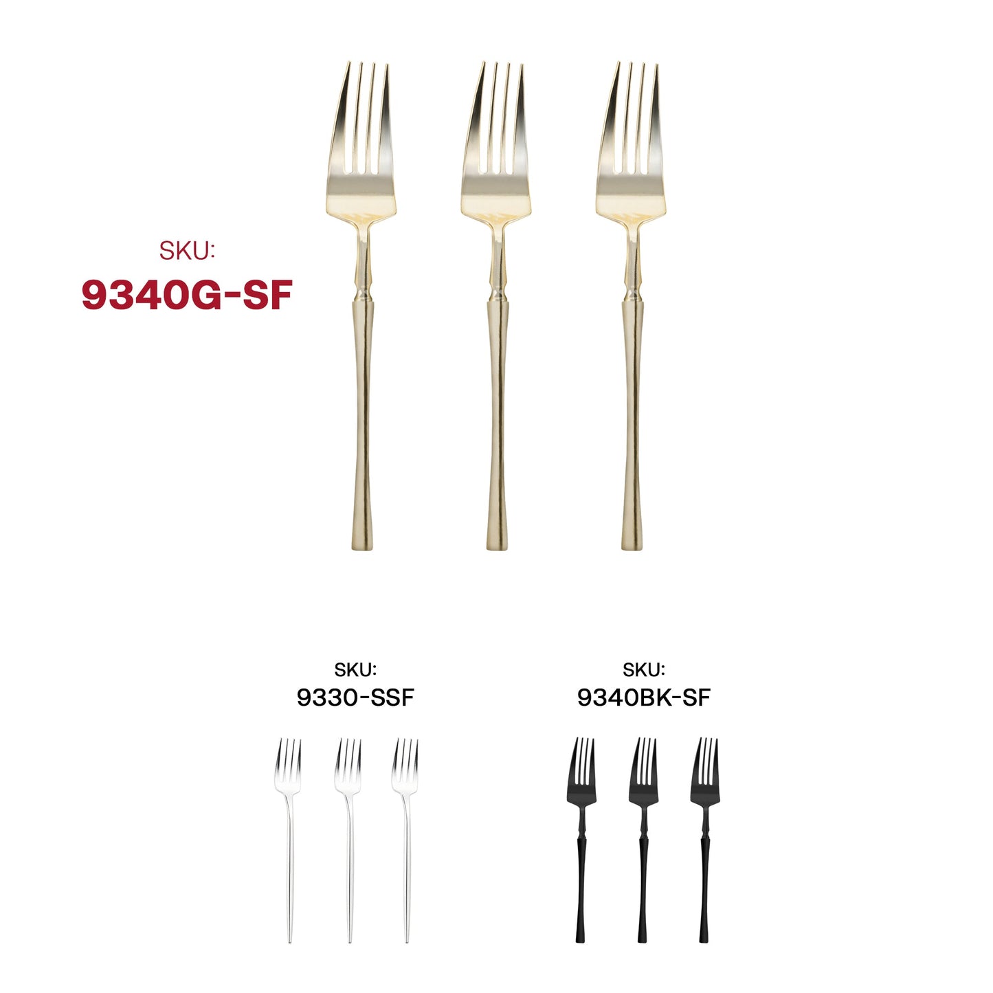 High-quality shiny gold plastic dessert forks, 7 inches, combining elegance and practicality