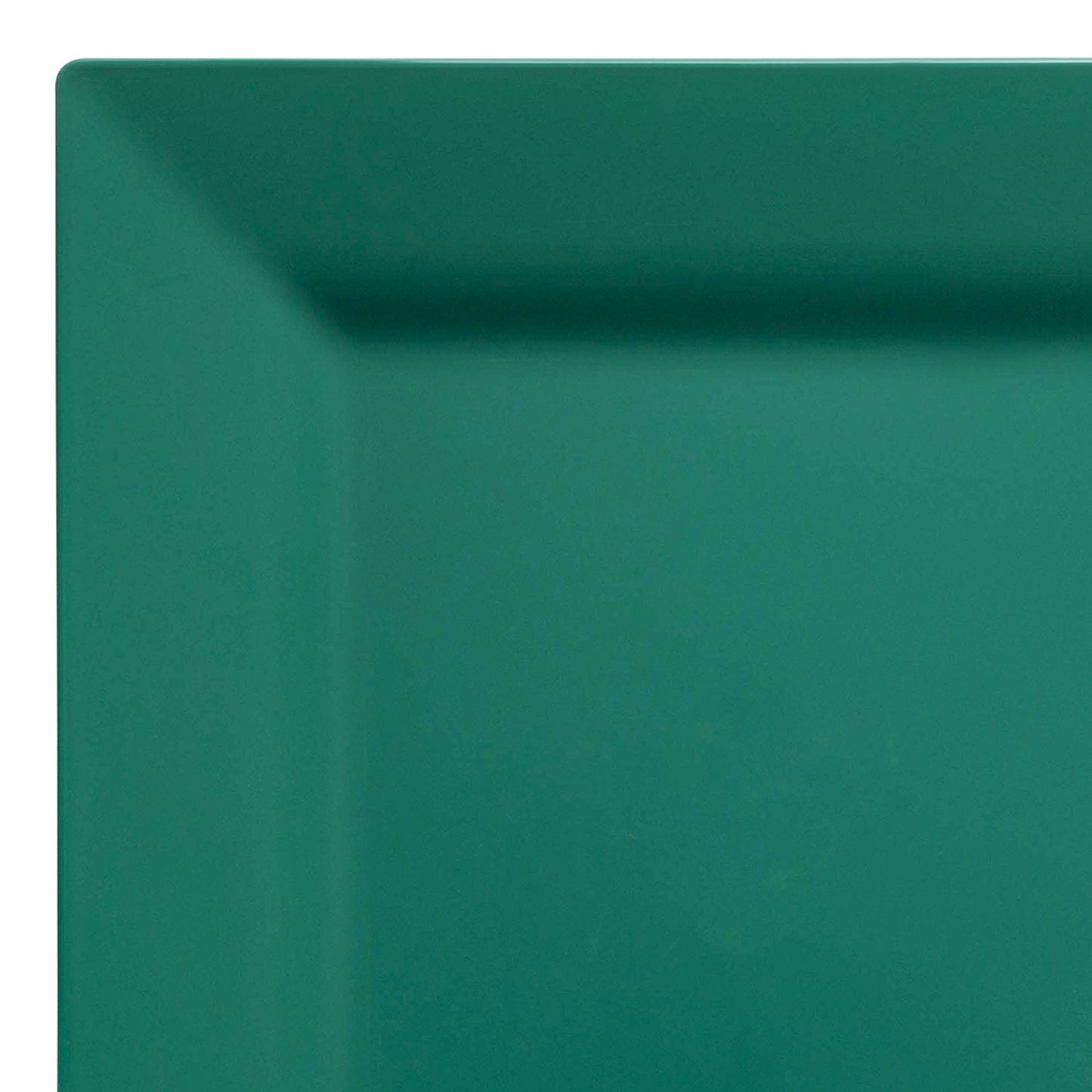 Hunter green square plastic cake plates, 6.5-inch diameter