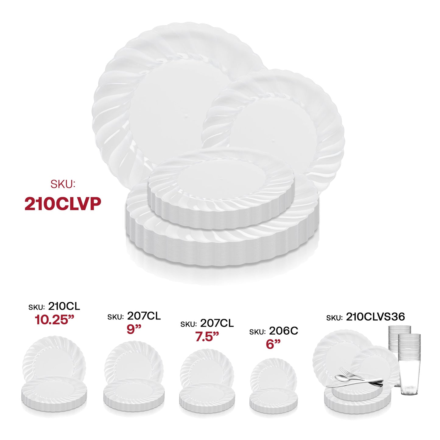 Ideal for weddings, holidays, and special events, this clear plastic dinnerware brings elegance and practicality together
