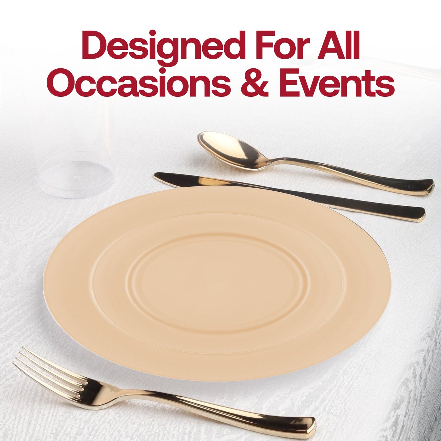 Impress your guests with the Matte Bright Yellow Round Disposable Plastic Wedding Value Set, adding a pop of color and elegance to weddings and upscale gatherings