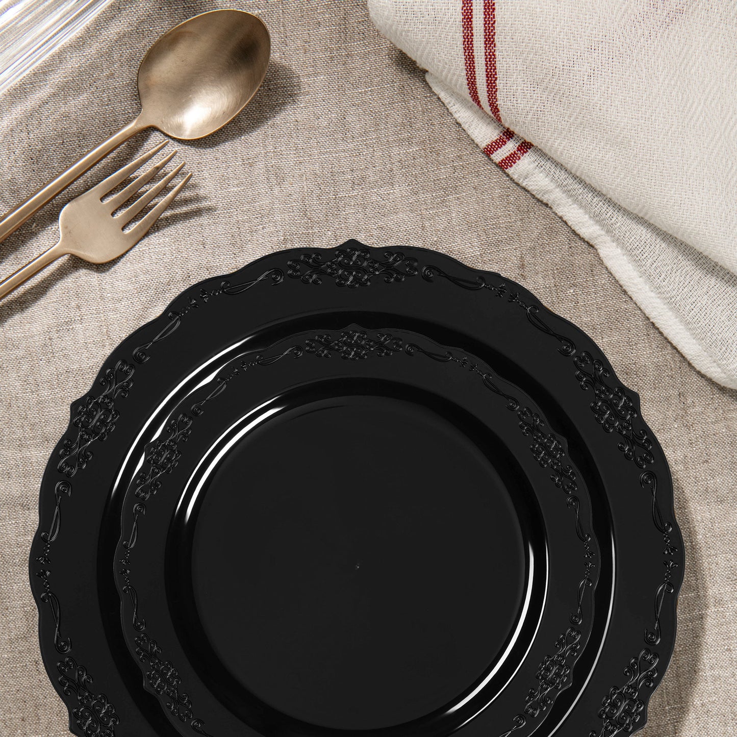 Includes 120 dinner plates and 120 salad plates, providing the perfect amount for large gatherings or small celebrations