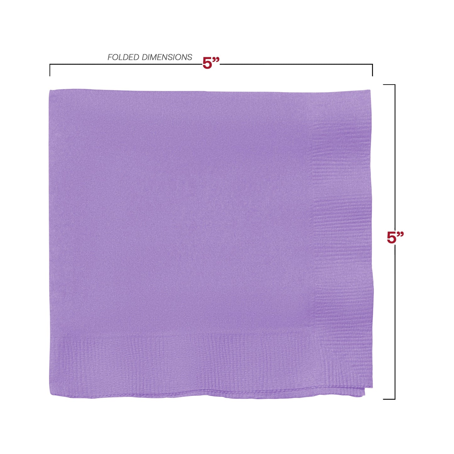 Large 600-pack of 10" x 10" luscious lavender paper cocktail napkins, perfect for catering and events.