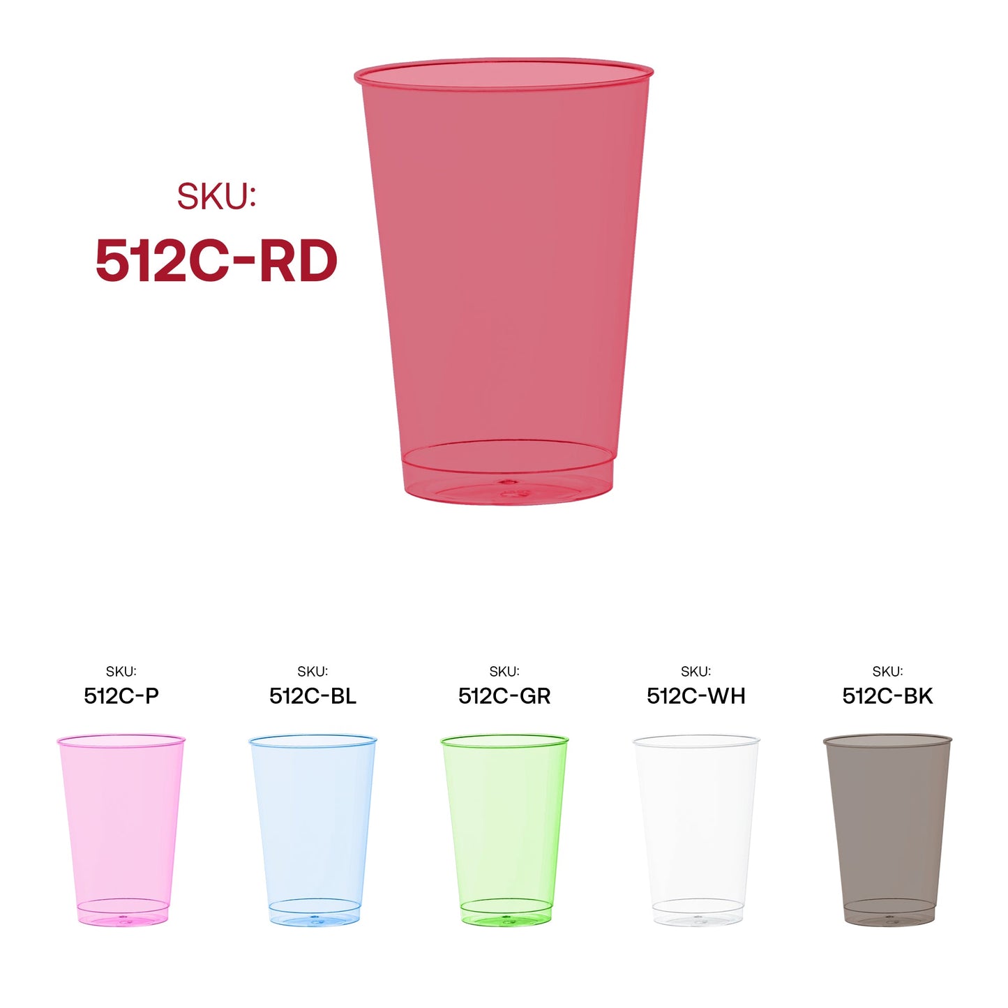 Lightweight yet durable, these red plastic party cups make cleanup quick and effortless