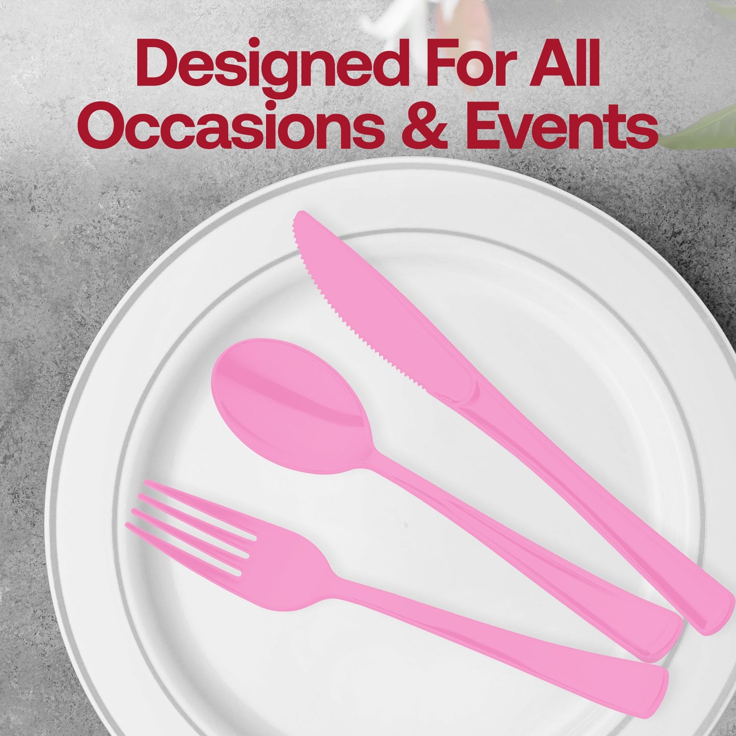 Lightweight yet reliable, these pink forks are perfect for serving light entrees or cake